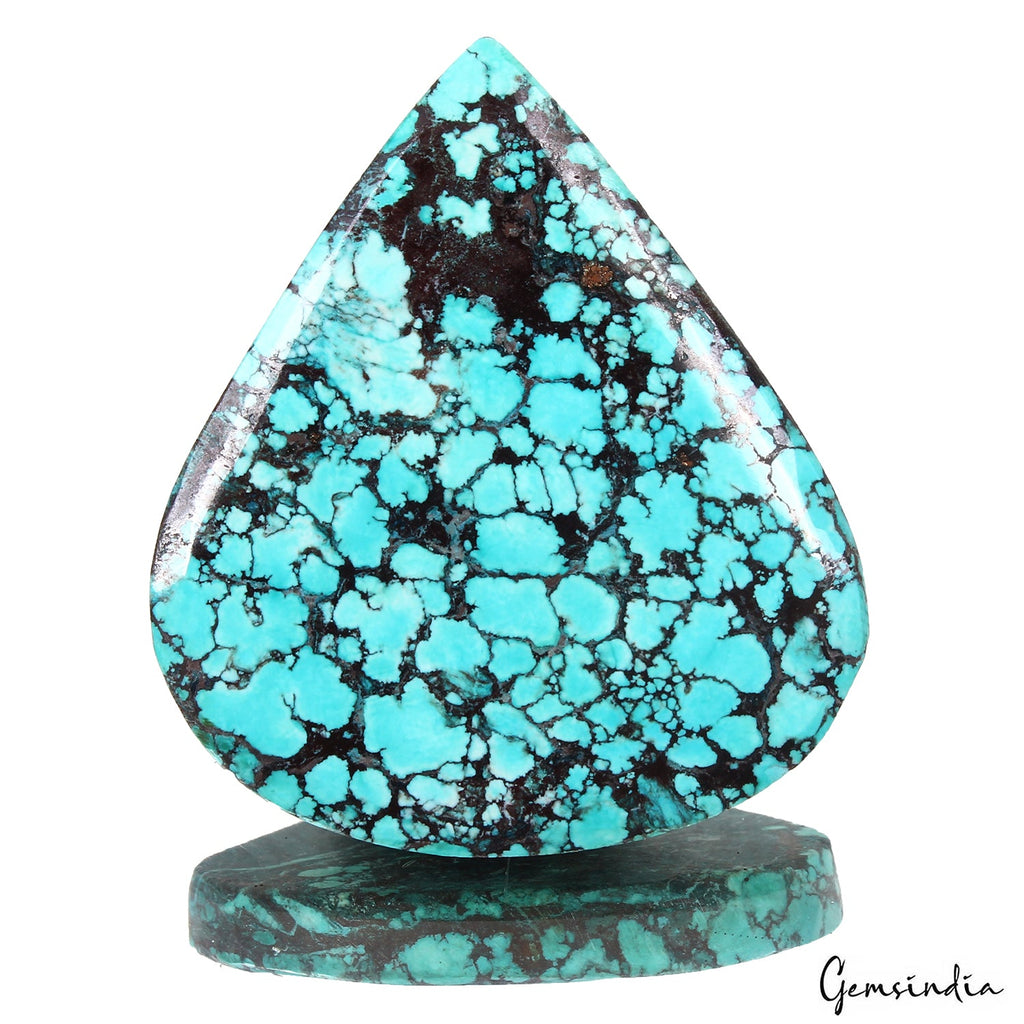 61.20 Ct Natural Arizona Blue Turquoise Pear Cab Loose Gems From United State
