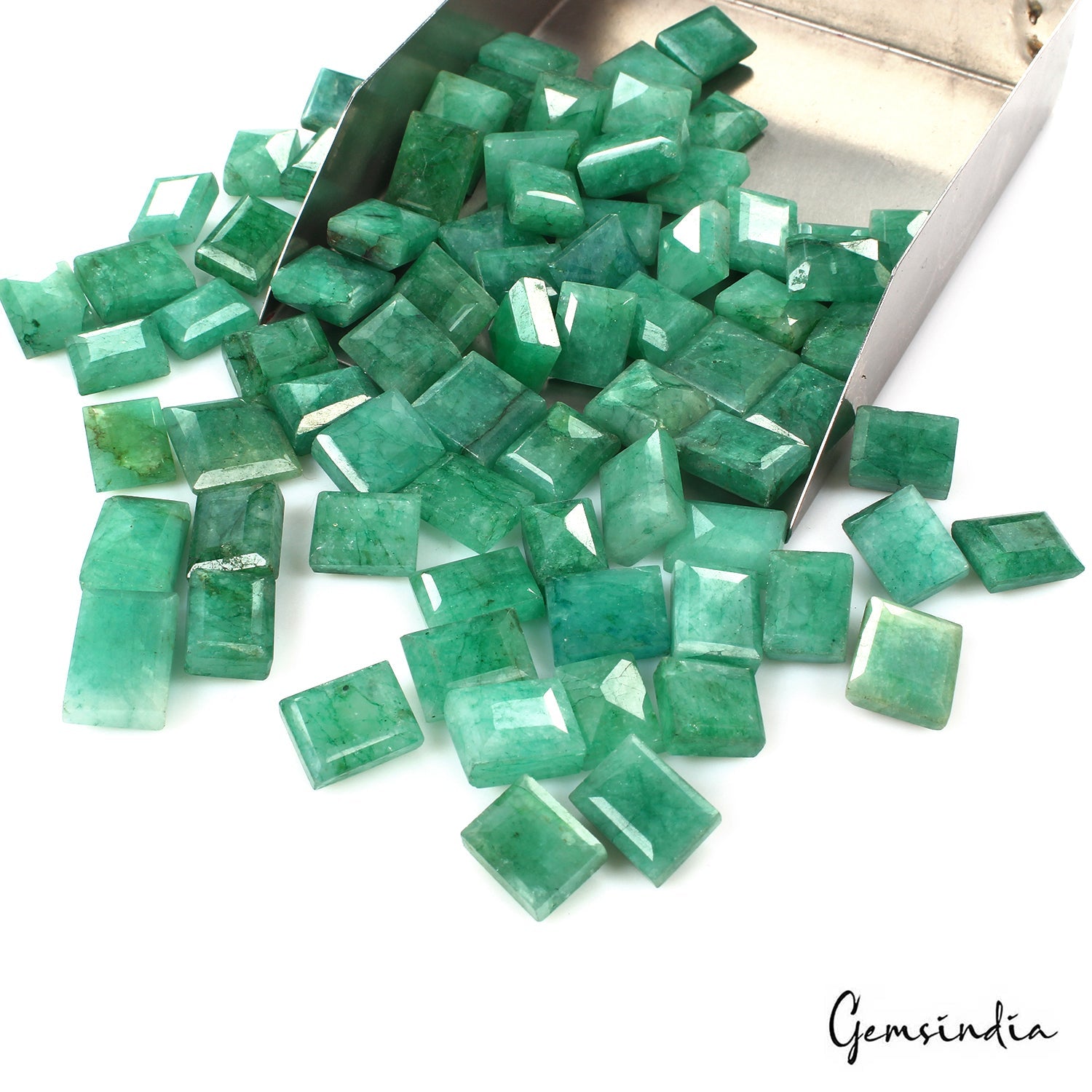 1000 Cts/76 Pcs Natural Blue Green Emerald Baguette Cut Loose Gems For Jewelry
