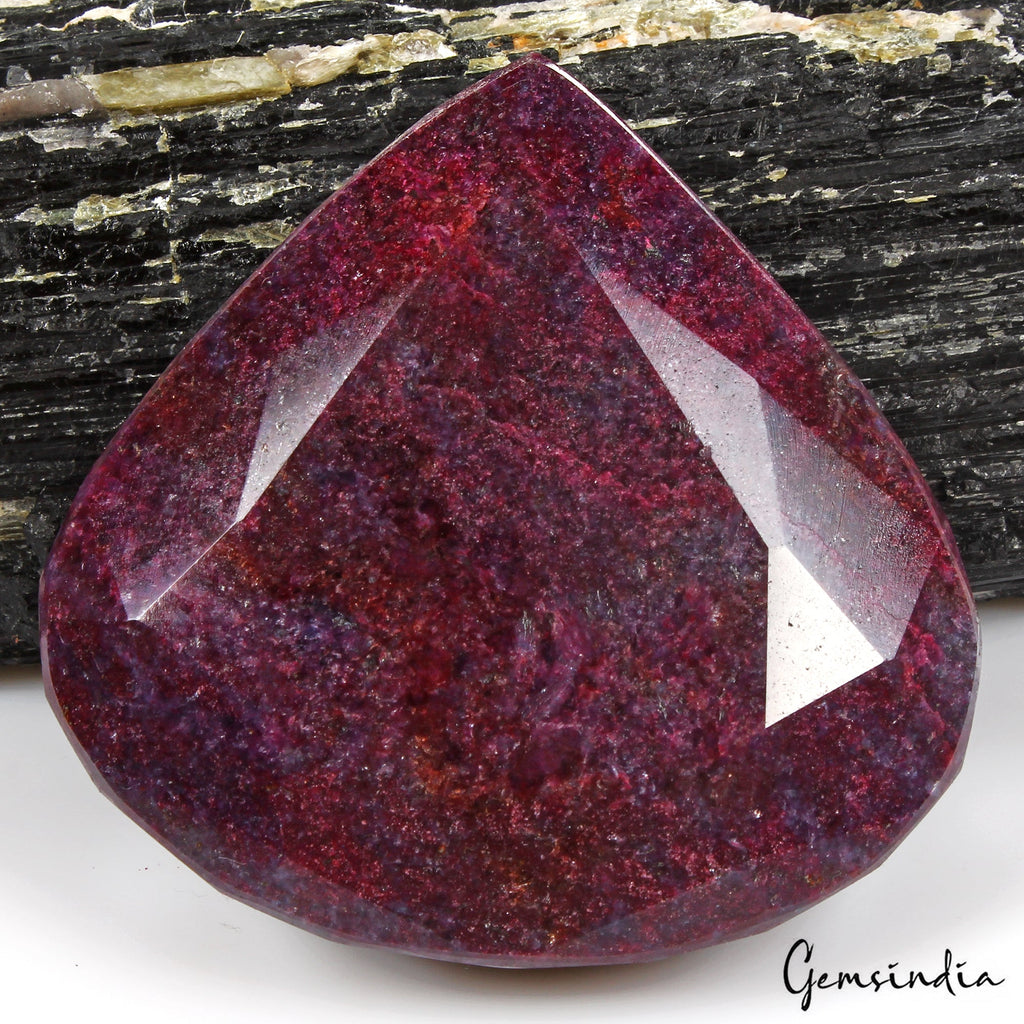 1380 Ct Natural Red Ruby Pear Cut Faceted Earth Mined Huge Size Loose Gemstone