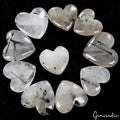500 Ct/10 Pcs Natural Untreated Rutile Quartz Heart Shape Loose Gems For Jewelry