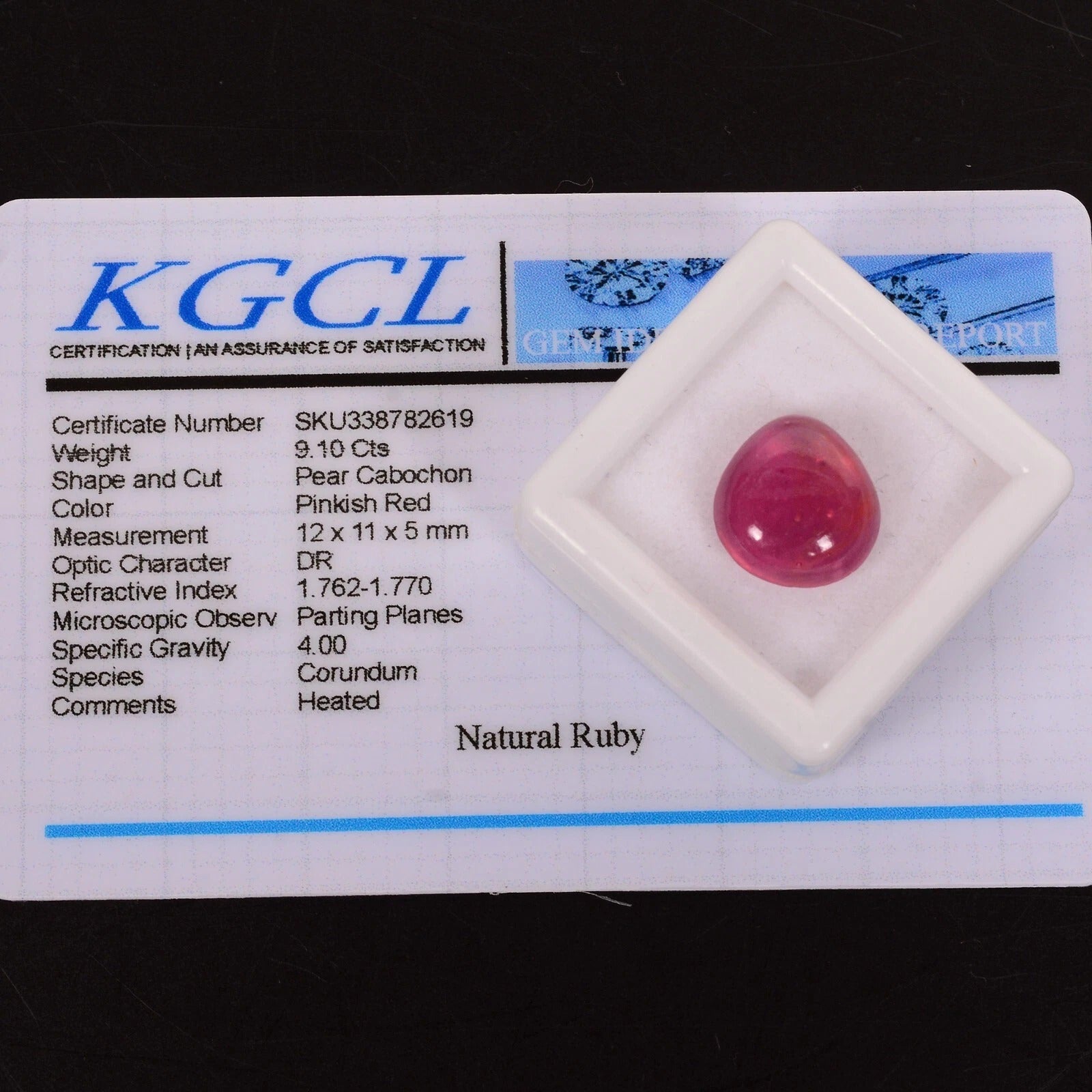 9.10 Natural Red Pink Ruby Pear Cab Loose Ring Size Certified Gems For Jewelry