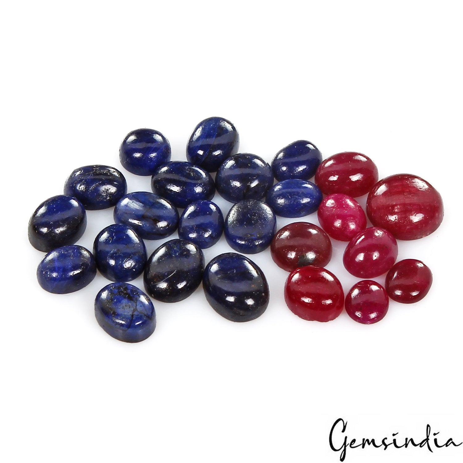 Certified 99.30 Cts Natural Sapphire Ruby Oval Cab 8mm-12mm Loose Gemstones Lot