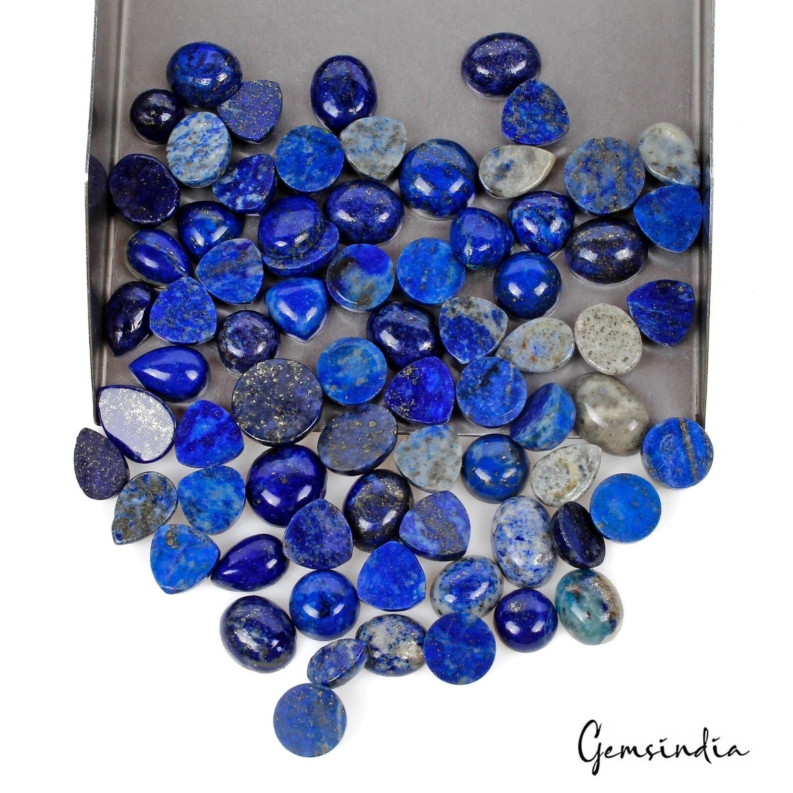 330 Cts Natural Blue Lapis Lazuli Mix Cab 8mm-14mm Loose Wholesale Gemstones Lot