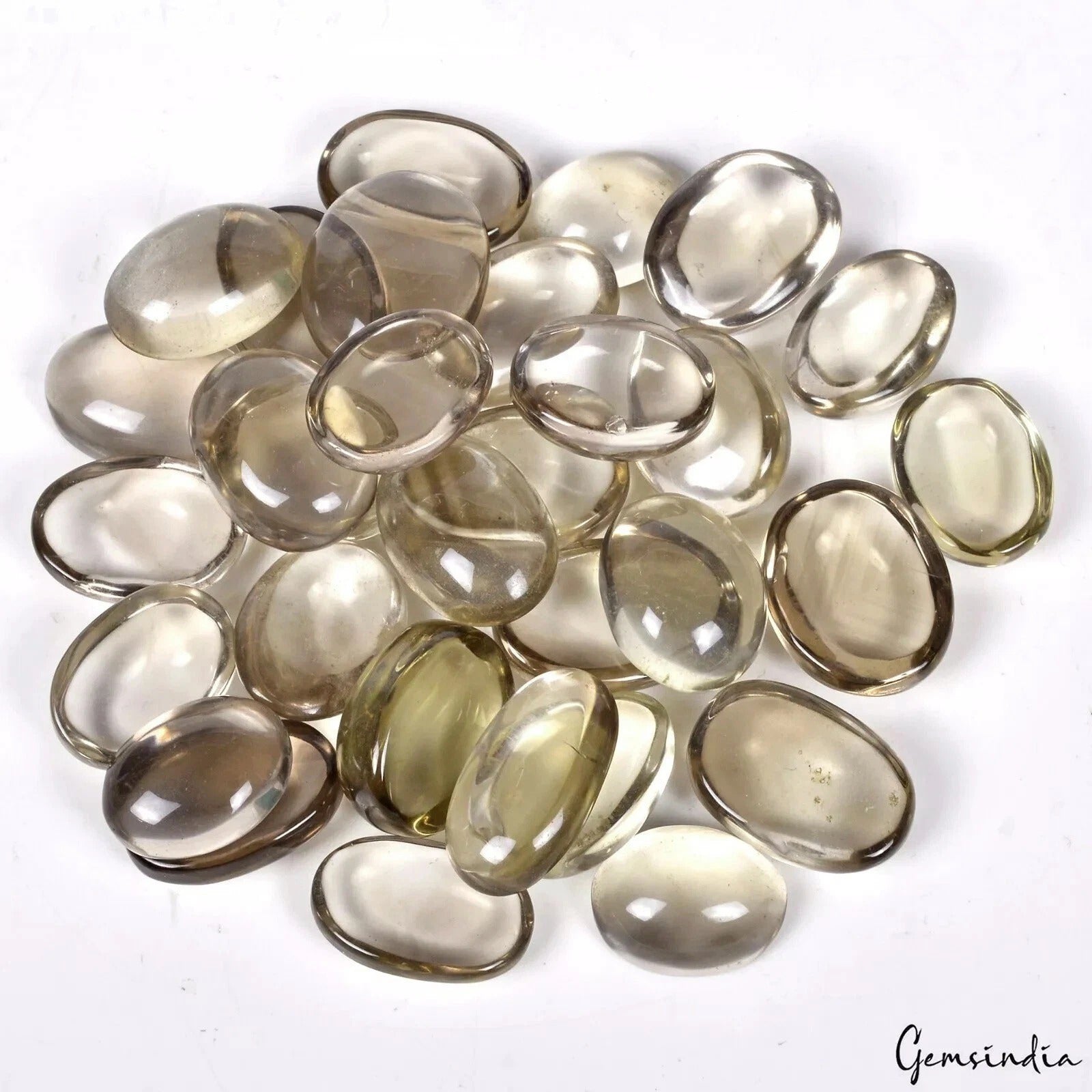 900 Ct/30 Pcs Natural Untreated Brown Smoky Quartz Oval Cab Loose Wholesale Gems