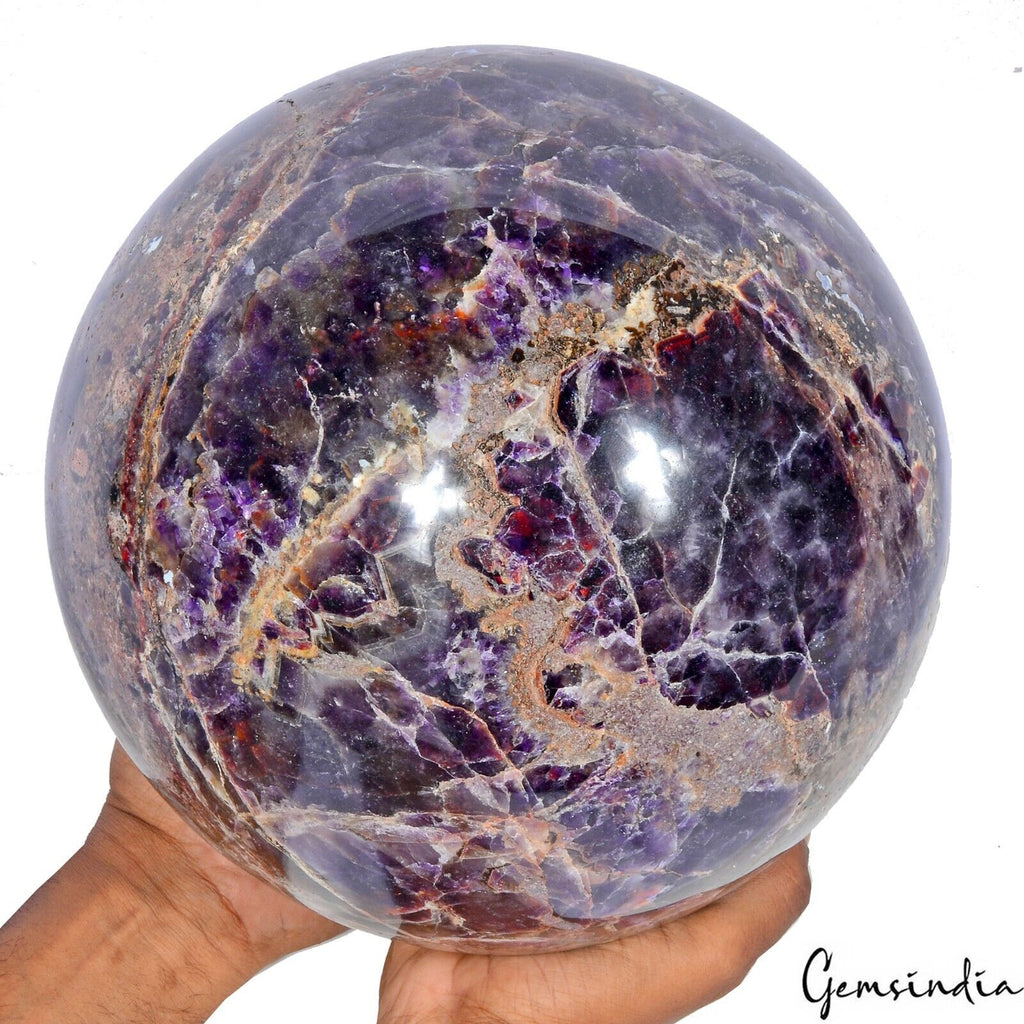 X Large 19.8 Kilo Natural Amethyst Crystal Mineral Sphere Gem /Home Decor~9.5"