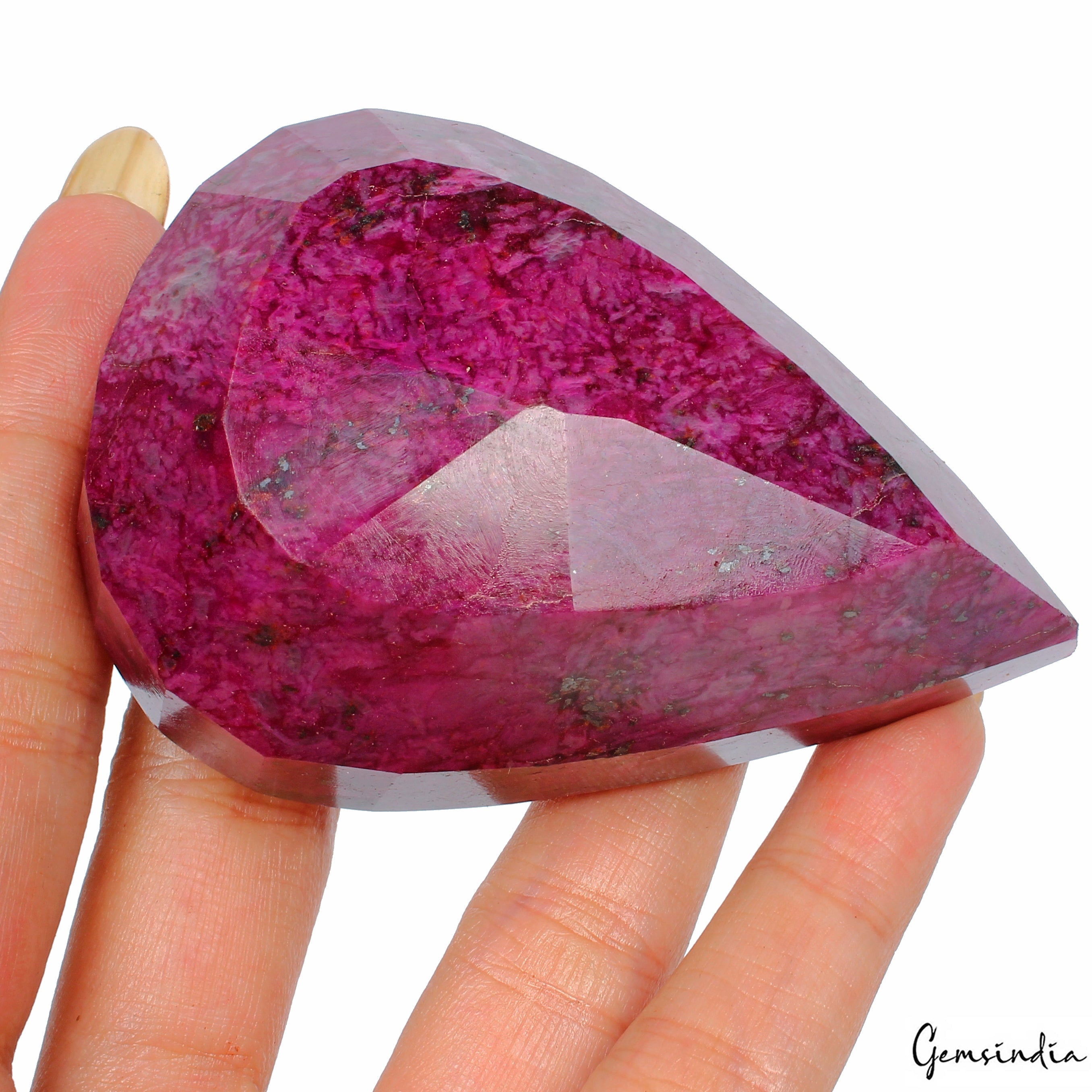 1020 Ct Natural Red Ruby Pear Faceted Earth Mined Loose Gemstone From Madagascar