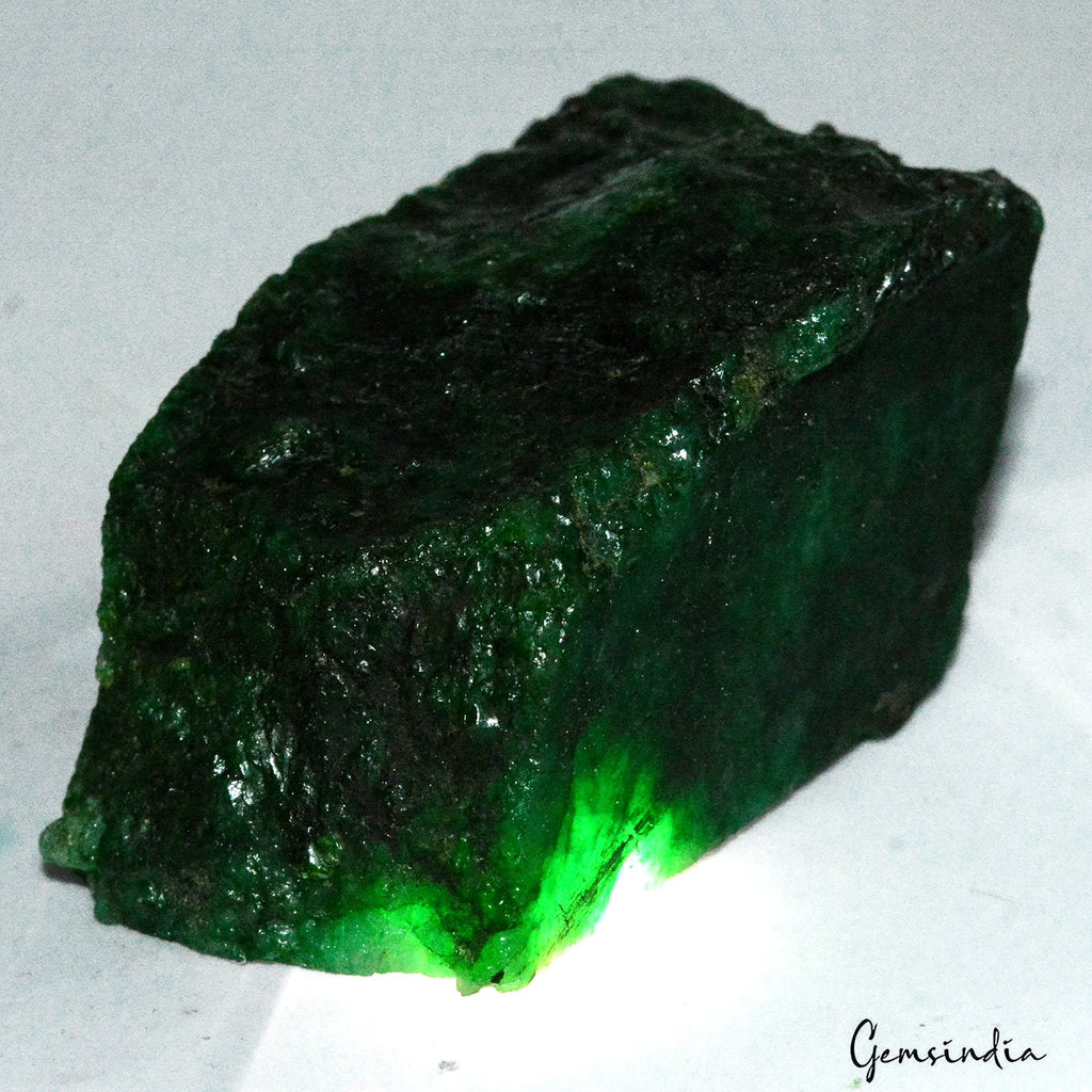 560 Ct Natural Green Brazilian Uncut Raw Rough Emerald Healing Crystal Loose Gem