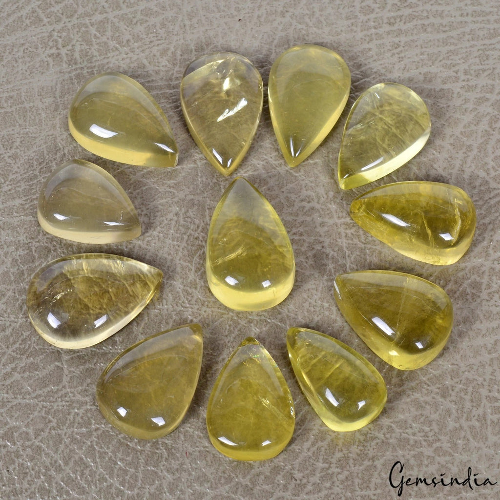 Citrine Lot, Cabochon, Untreated — 12 Pieces, 21mm to 35mm, 350 Ct