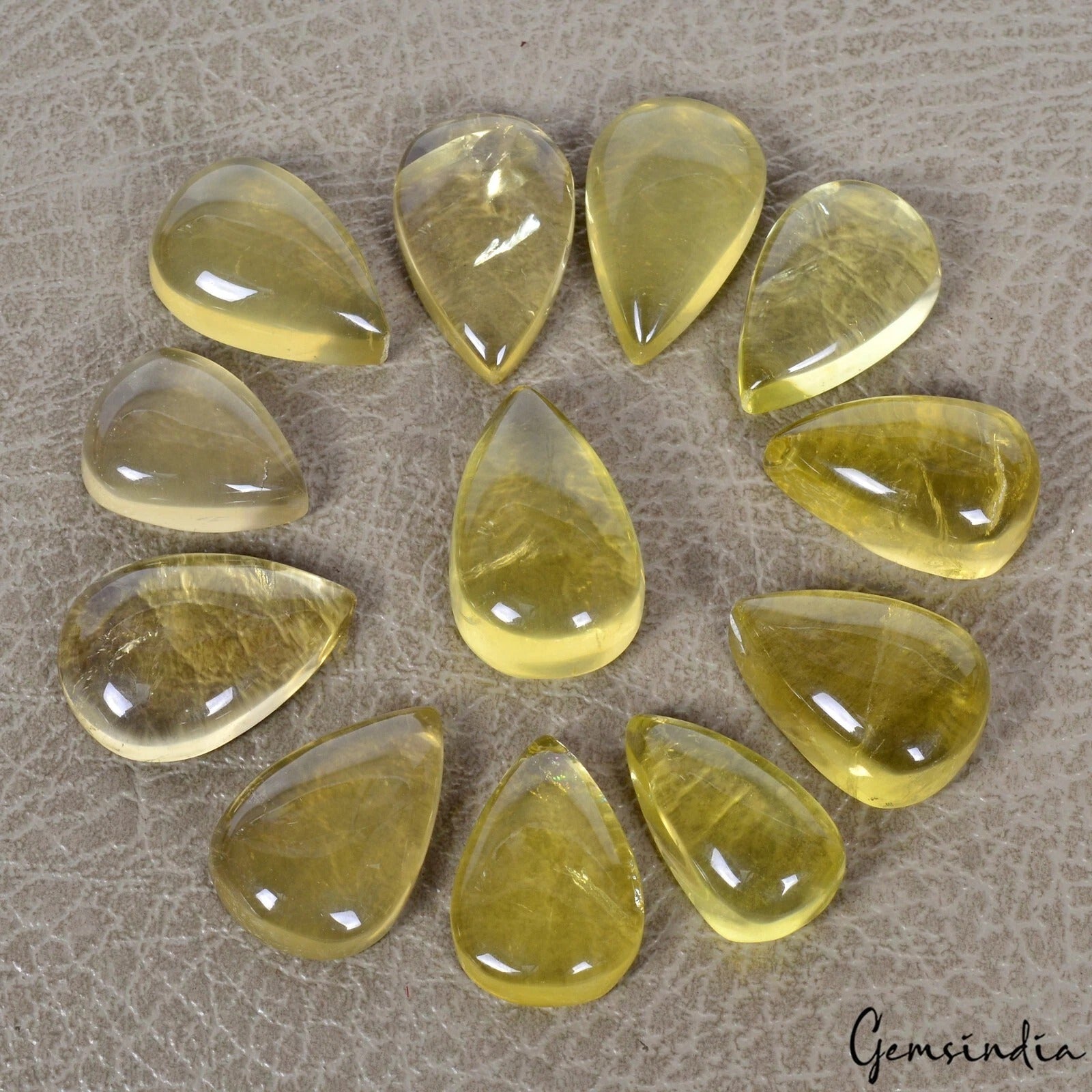 Citrine Lot, Cabochon, Untreated — 12 Pieces, 21mm to 35mm, 350 Ct