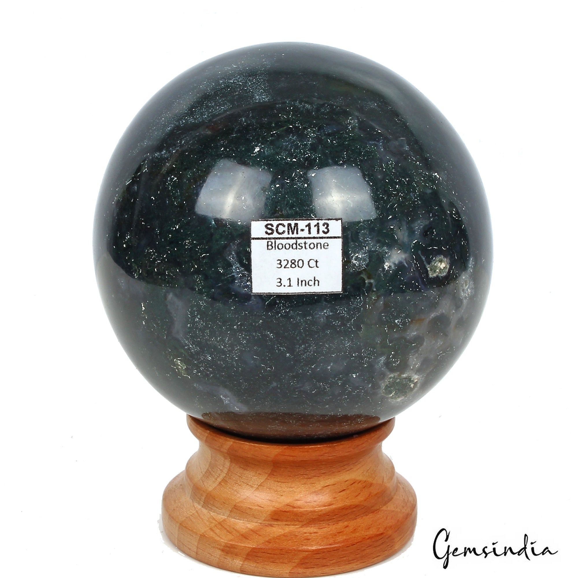 3280 Ct Natural Bloodstone Healing Crystal Mineral Sphere Gems With Stand 3.1"