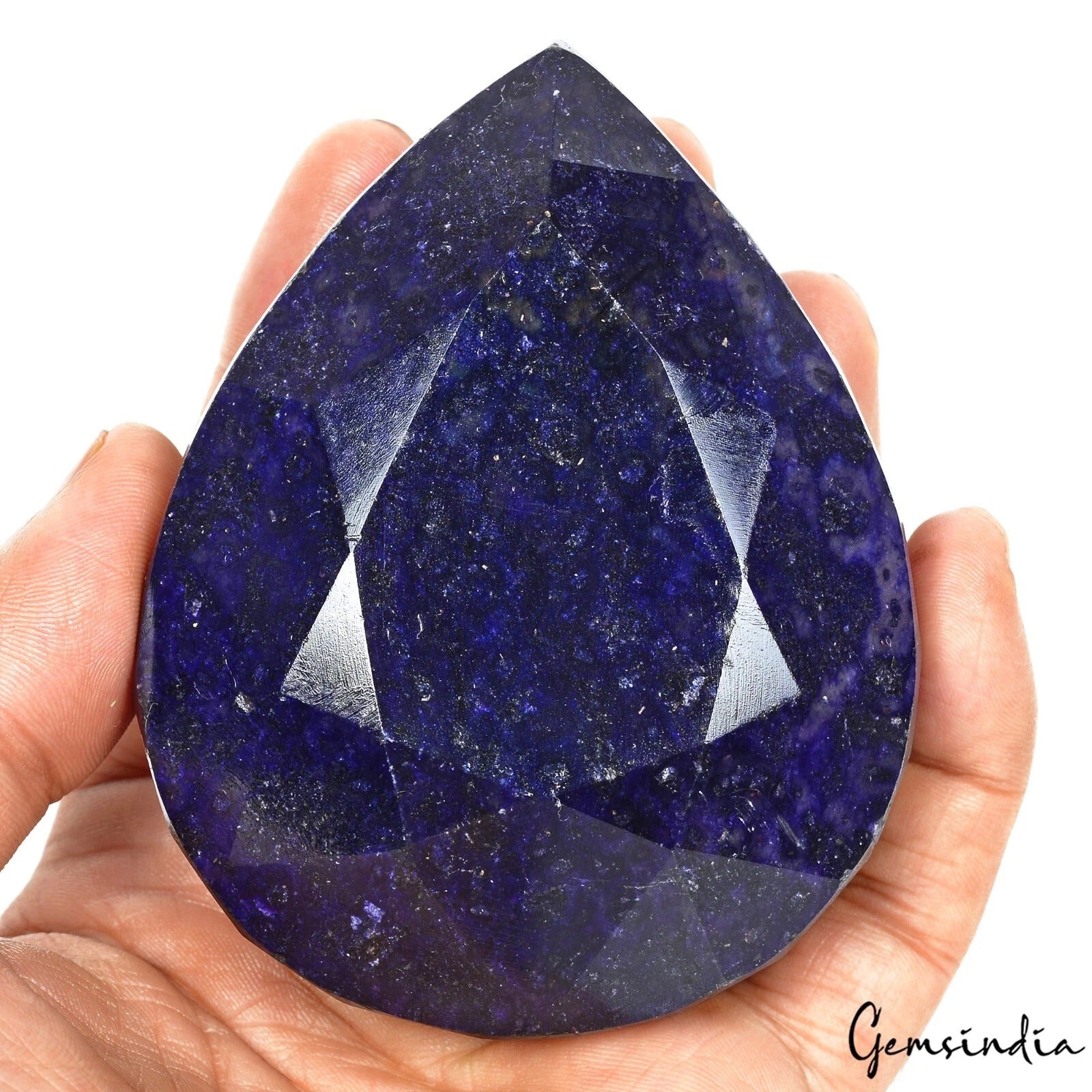 Blue Sapphire Loose Gemstone, Pear Cut, Color Enhanced — 90 x 70 x 44mm, 2300 Ct, Madagascar