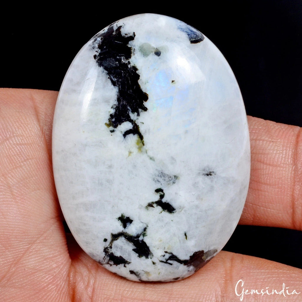 118.70 Ct Natural Untreated Blue Shine Oval Cab Moonstone Loose Gems For Pendant