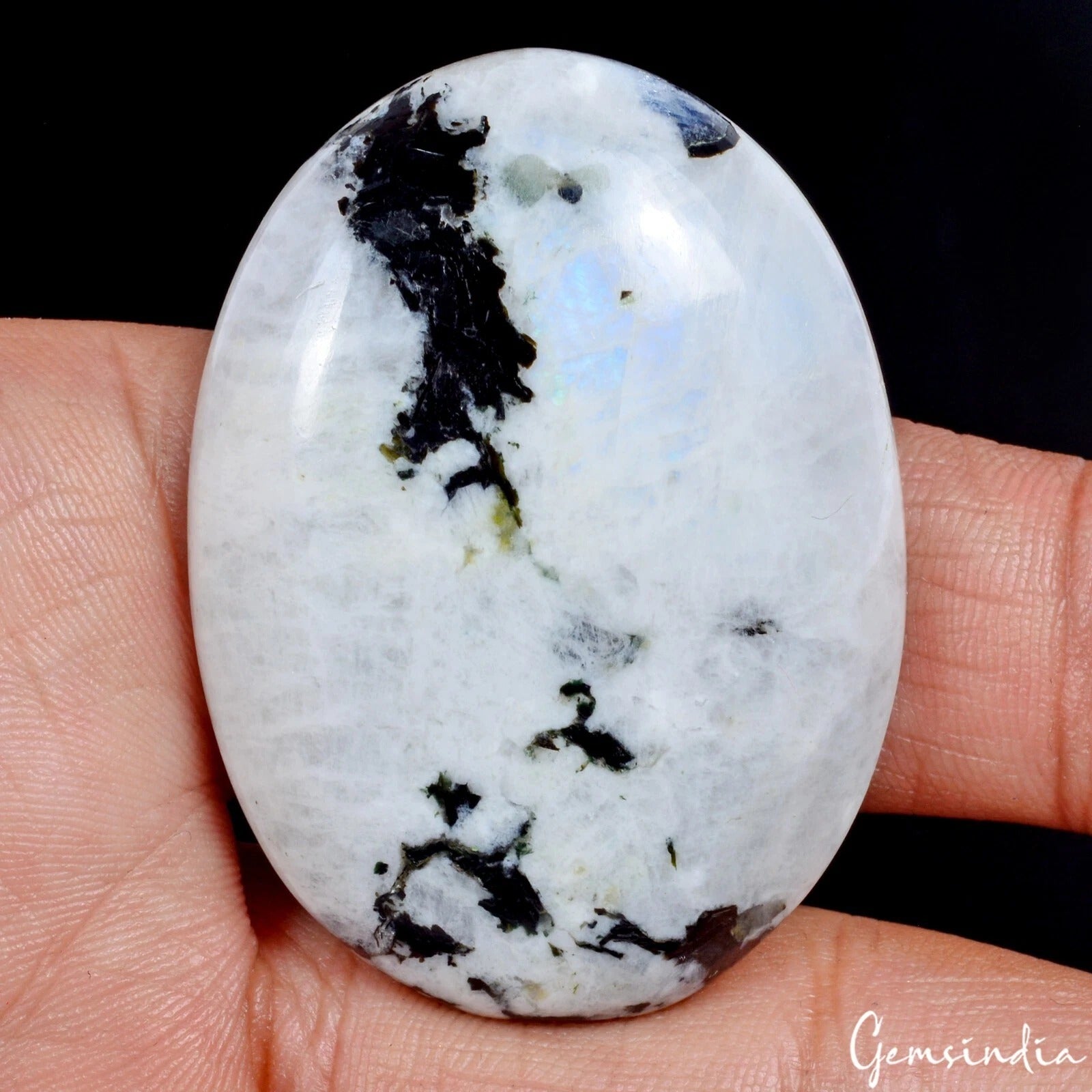 118.70 Ct Natural Untreated Blue Shine Oval Cab Moonstone Loose Gems For Pendant