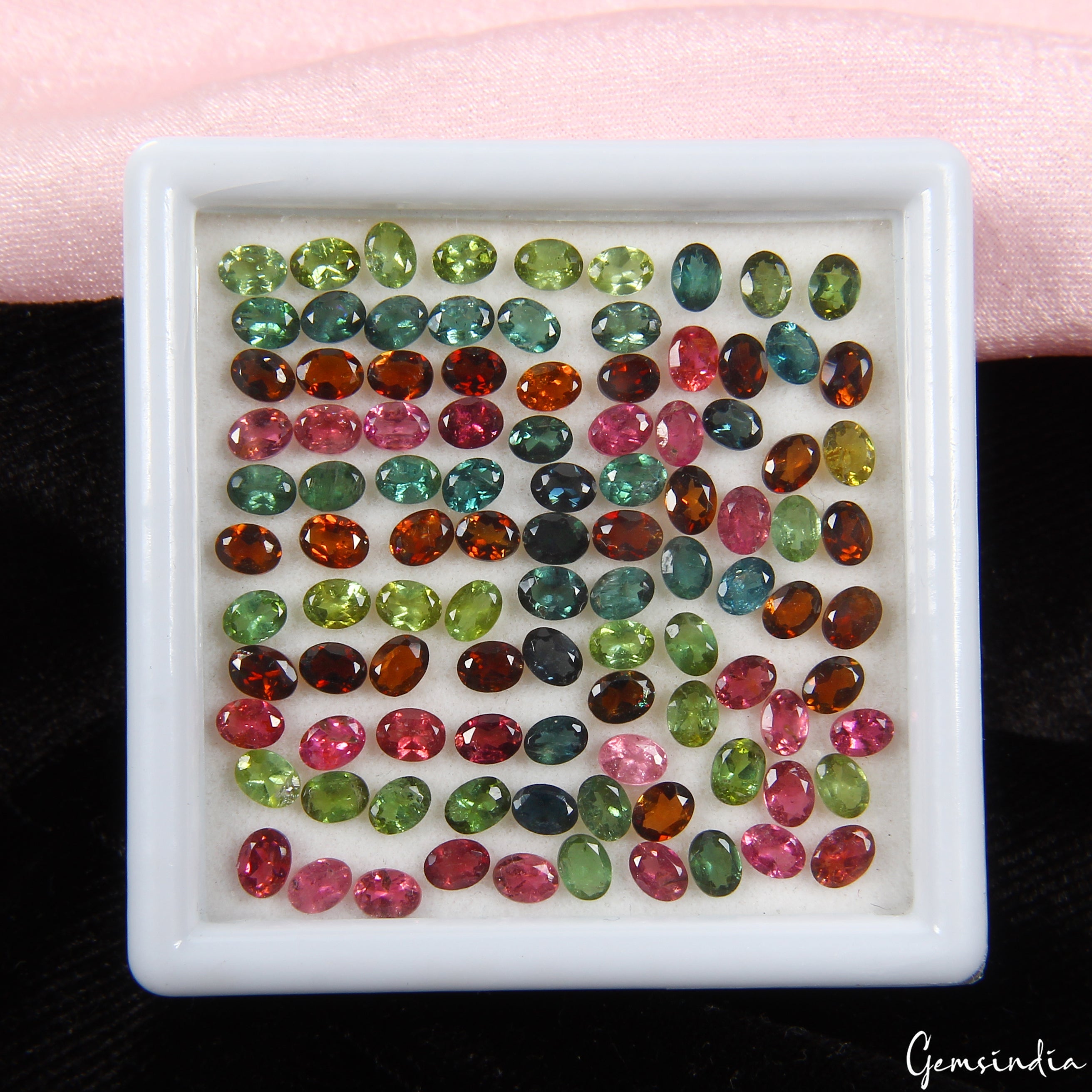 Certified 100 Pc Natural Tourmaline Multi Color 4x3mm Loose Mozambique Gemstones