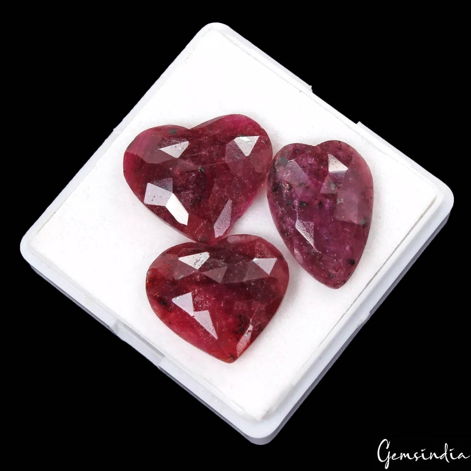 Ruby Lot, Loose Gemstone, Red — 3 Pieces, 19mm to 23mm, 67.70 Ct, Madagascar