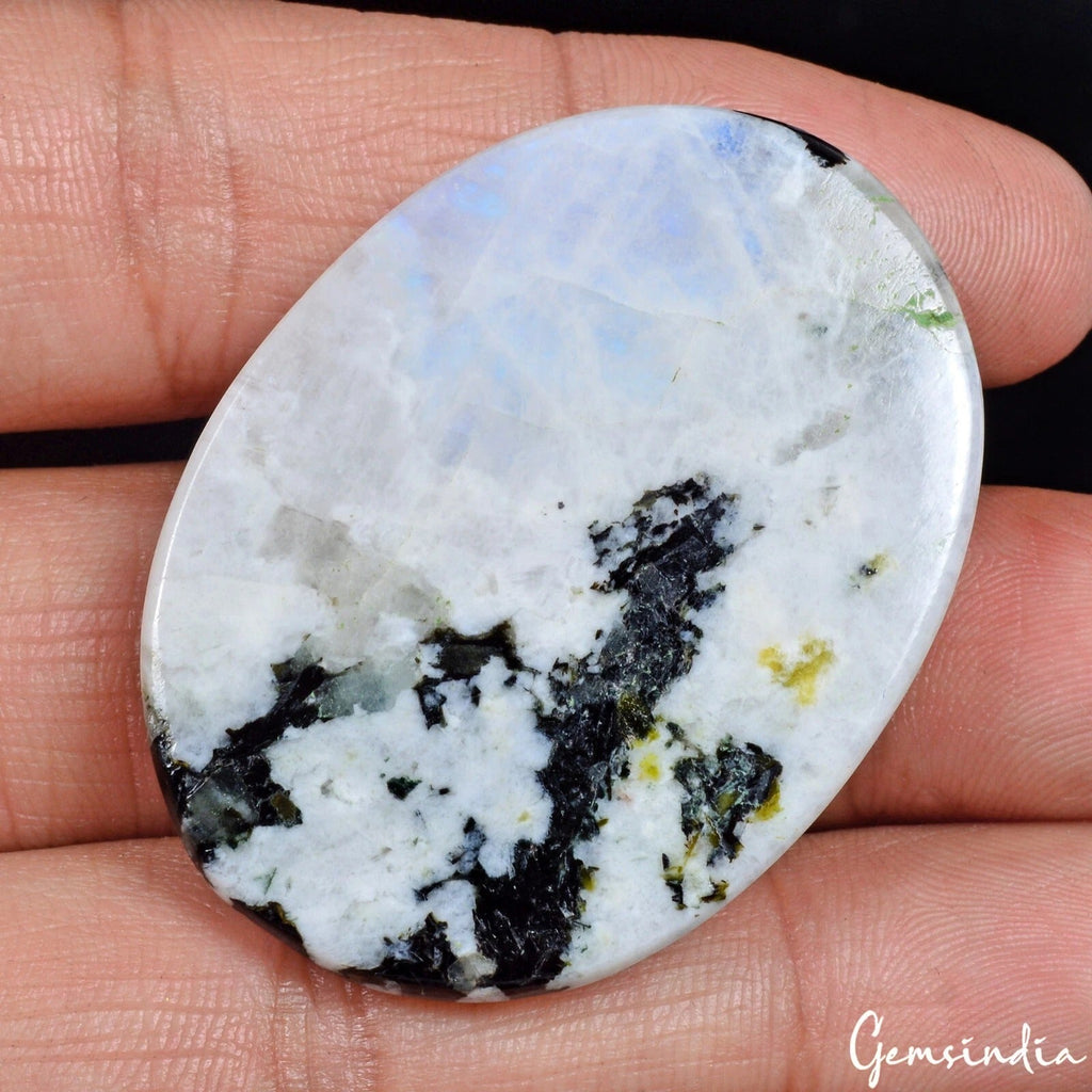 118.70 Ct Natural Untreated Blue Shine Oval Cab Moonstone Loose Gems For Pendant