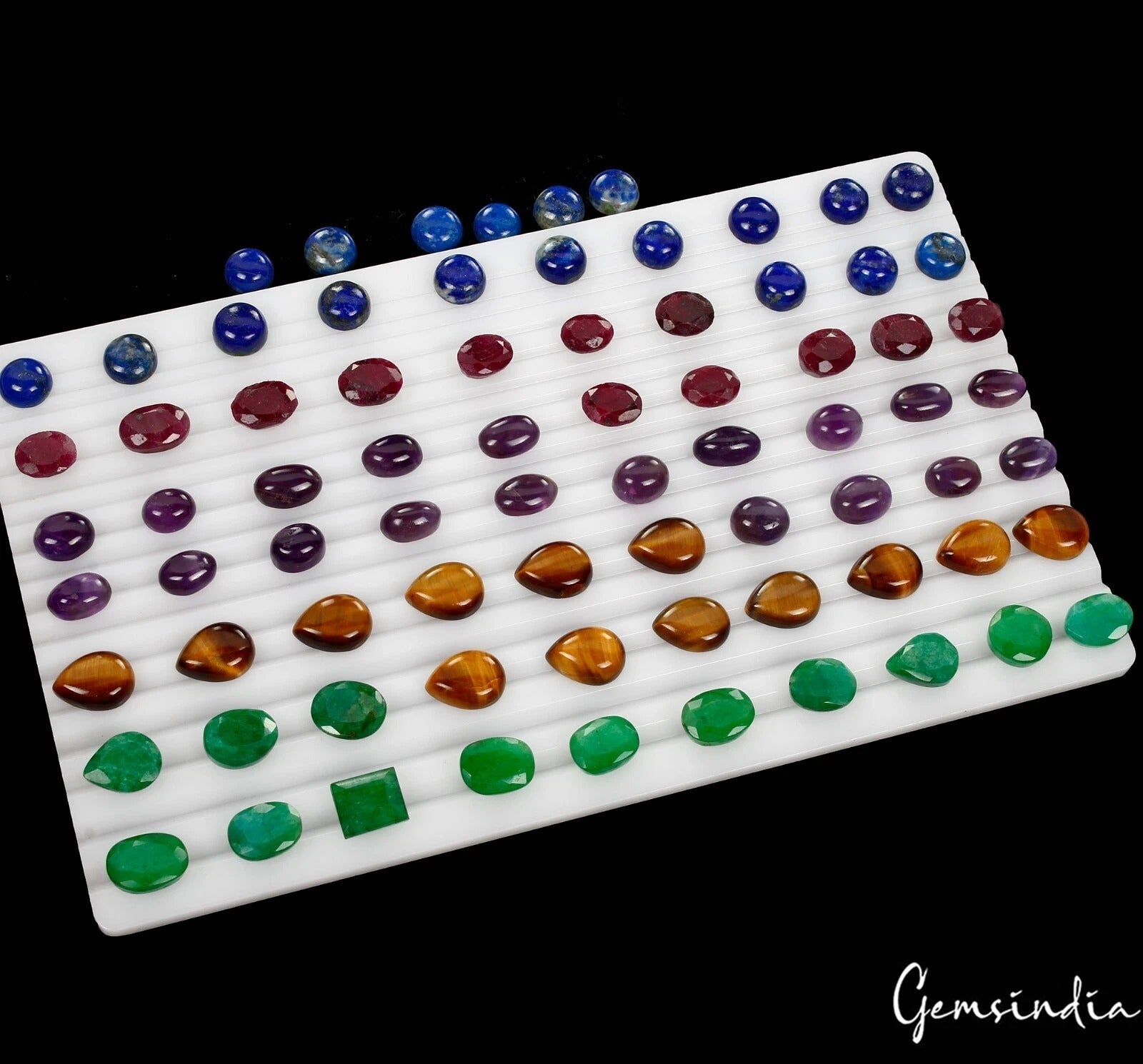 76 Pcs Estate Genuine Semi-precious Mix Cut Multi Gemstones Jewelry Collection