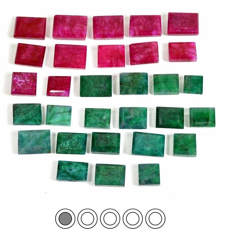 450 Cts/30 Pcs Natural Pink Beryl/Green Emerald Baguette Cut Gems For Jewelry