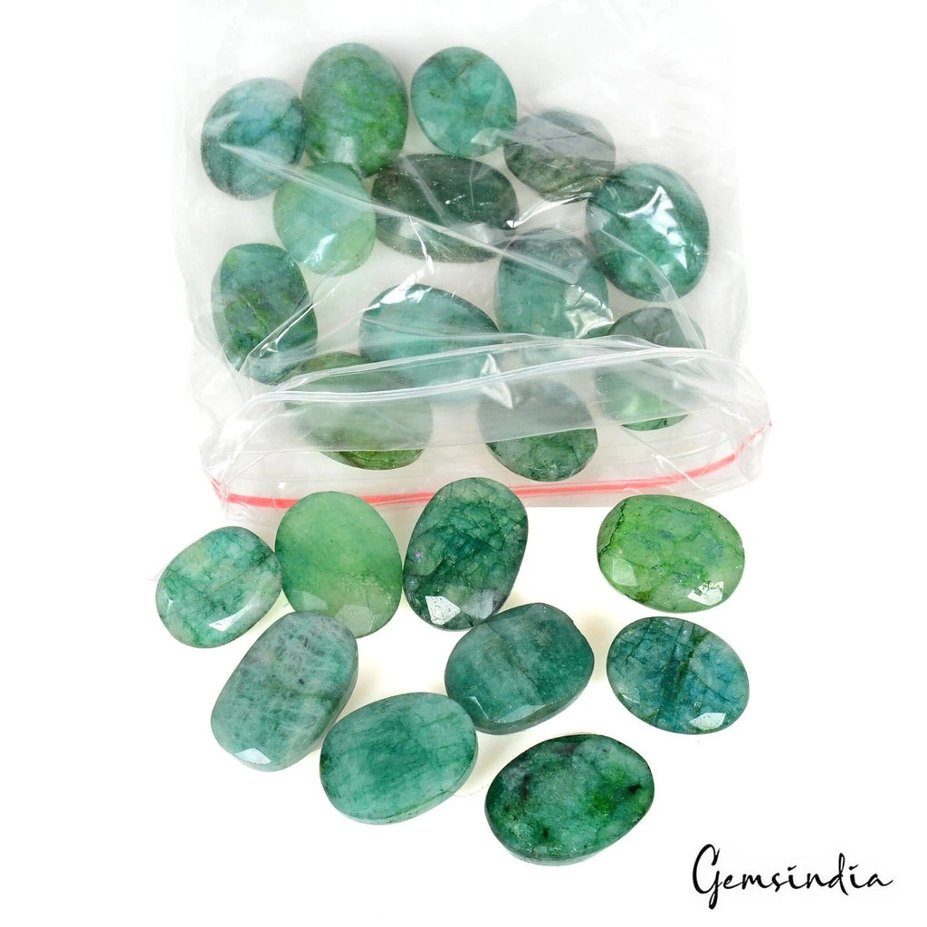 300 Ct Green Emerald Oval Cut Loose Faceted Natural Gemstones From Brazil~ 22 Pc