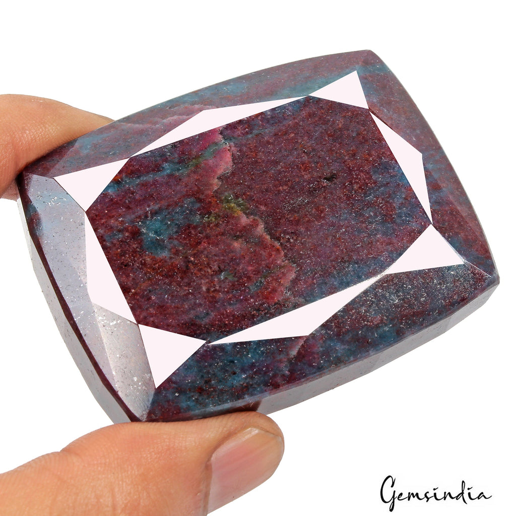 1050 Ct Natural Untreated Red Blue Green Ruby Kyanite Cushion Cut Loose Gemstone