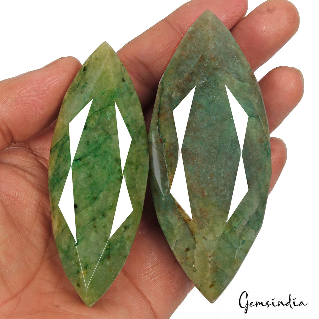 1580 Ct Natural Green Brazilian Emerald Marquise Faceted Earth Mined Huge Gems