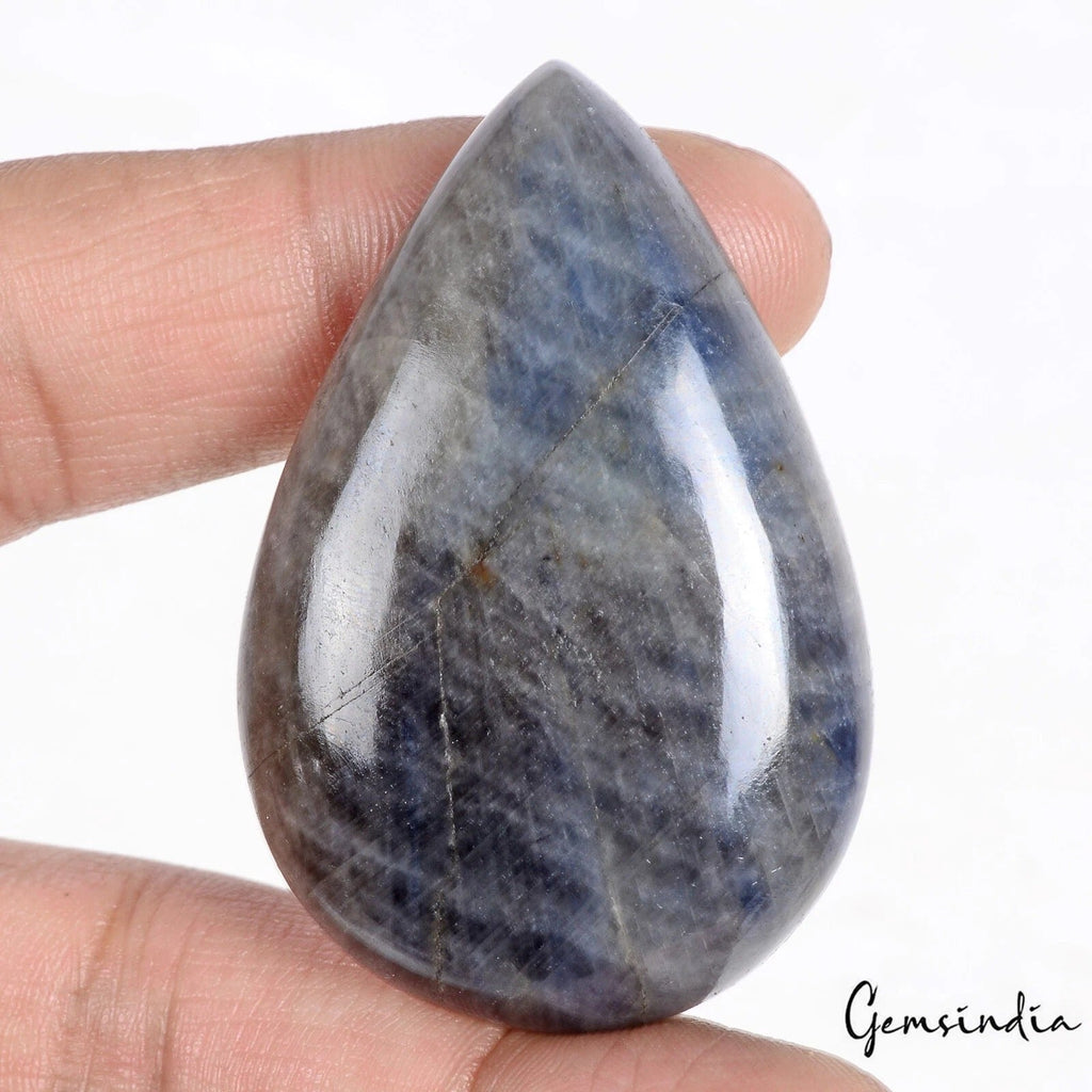 225 Cts Natural Untreated Gray Blue Sapphire Pear Cab Loose Huge Earth Mined Gem
