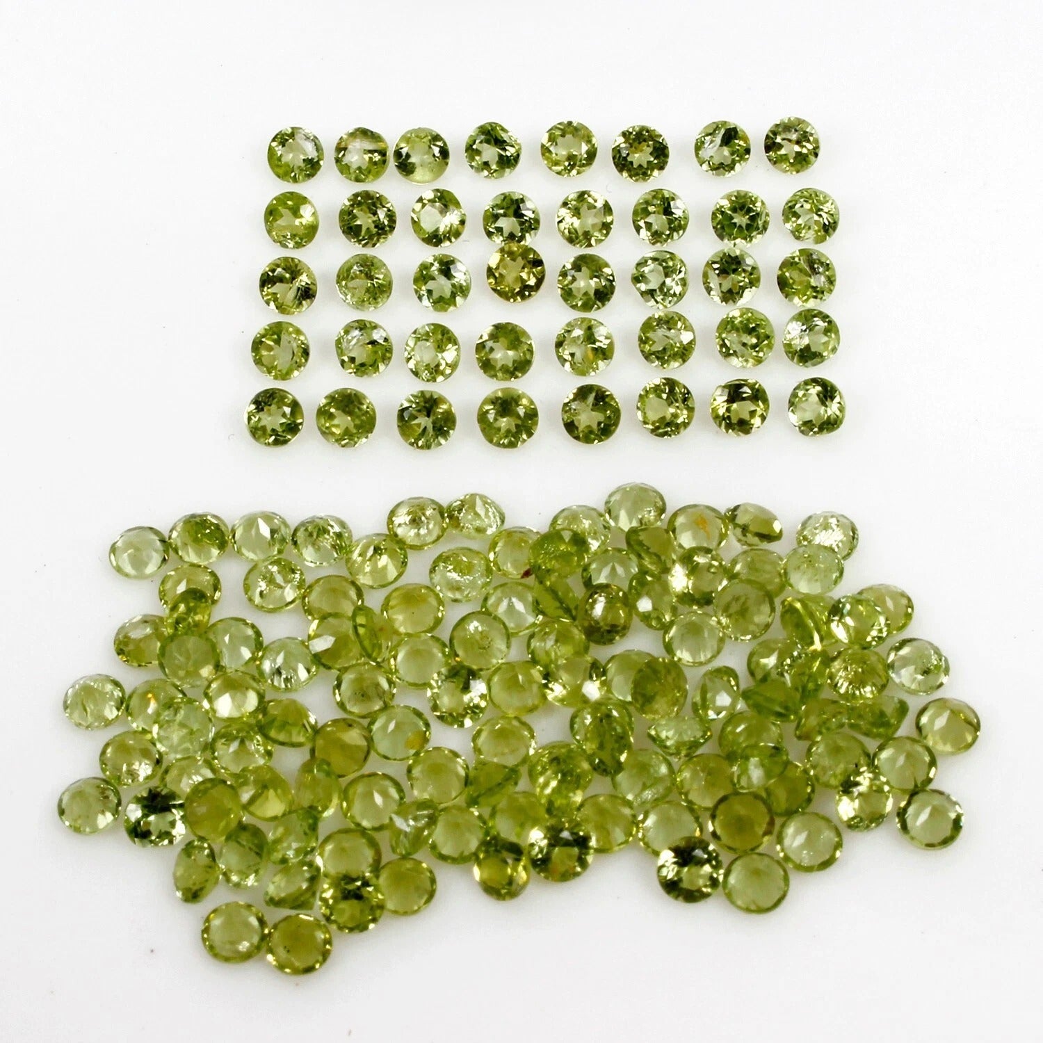 150 Pcs Natural Peridot 3mm Round Cut Loose Untreated Gemstones Wholesale Lot