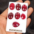 Certified 100 Cts/7 Pcs Natural Red Ruby Mix Checker Cut Loose Jewelry Gemstones