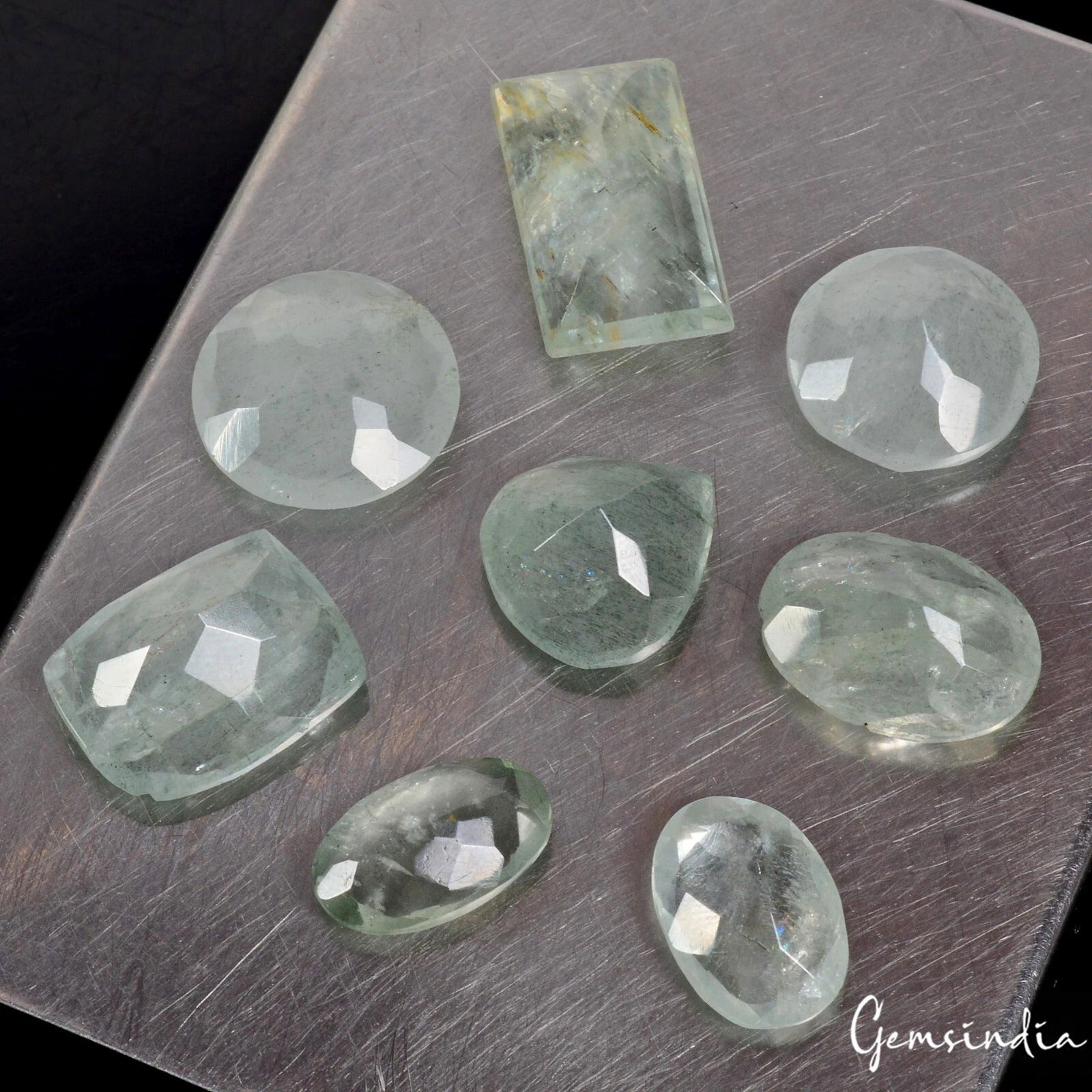 8 Pcs Natural Green Aquamarine Mix Cut Loose Unheated Gemstones 100.80Ct, Brazil