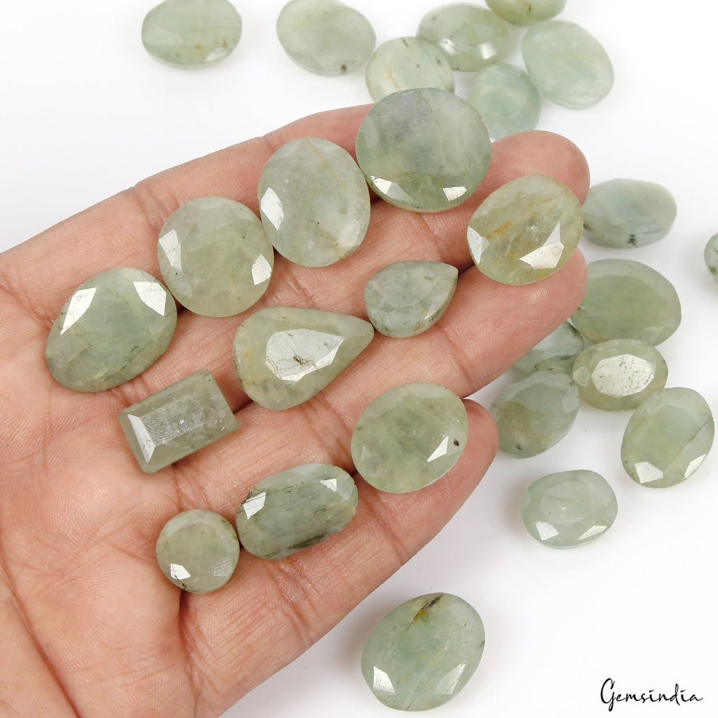 29 Pcs Natural Green Beryl Aquamarine Mix Cut Loose Untreated Gemstones~ 420 Cts