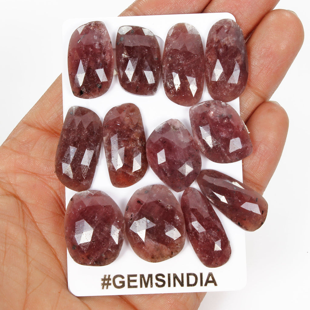 Certified 212 Cts/2 Pair Natural Untreated Red Ruby Rose Cut Matching Pairs Gems
