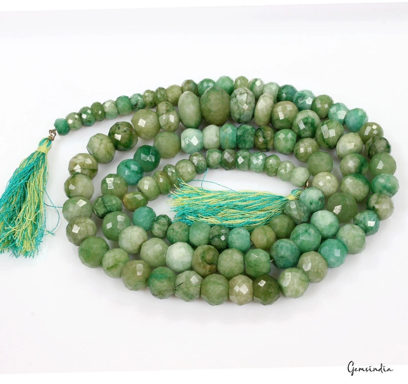 Brazilian Emerald Beaded Strand, Color Enhanced — 105 Pieces, 9mm to 17mm, 1000 Ct, Brazil