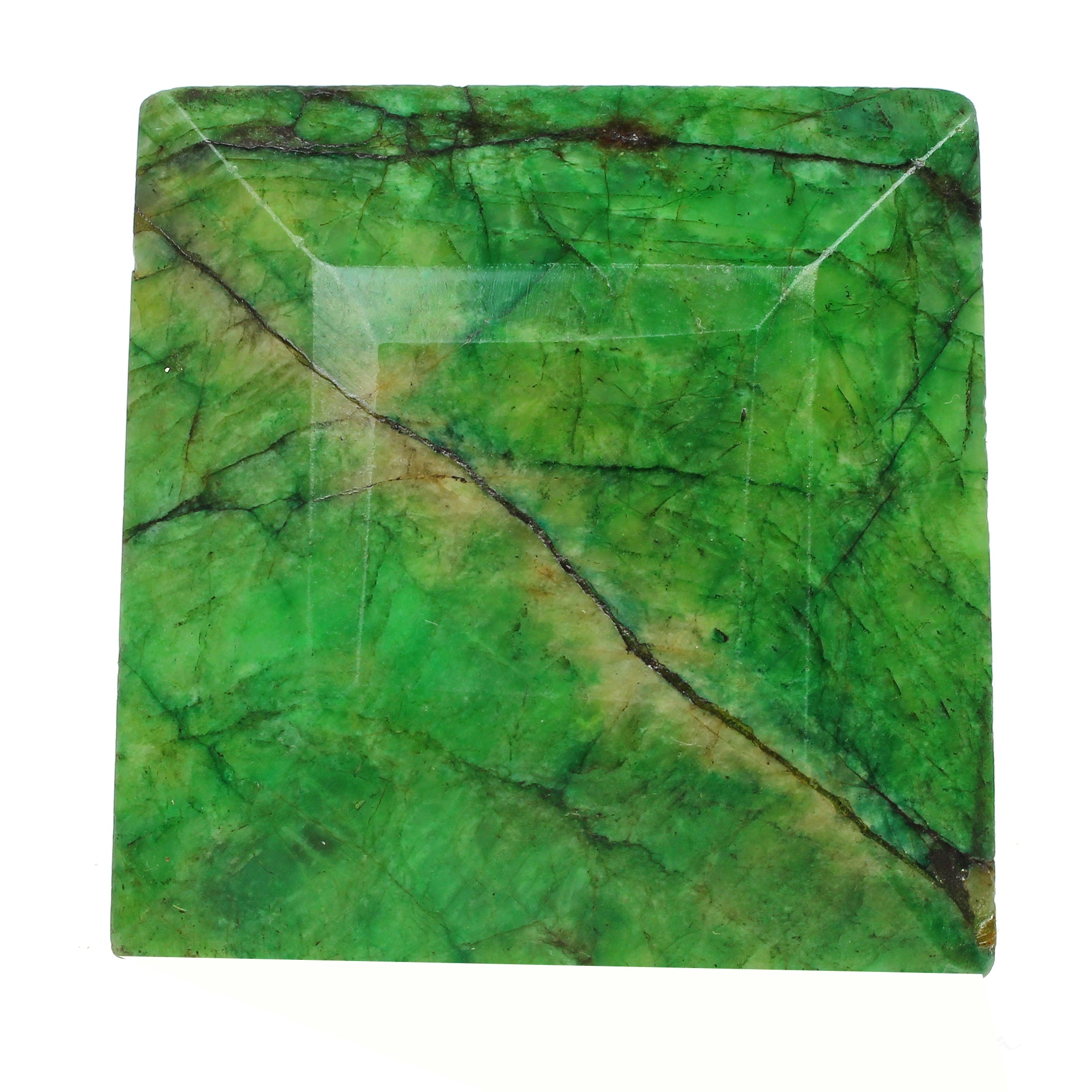 650 Ct Natural Green Brazilian Emerald Uneven Square Faceted Earth Mined Gems