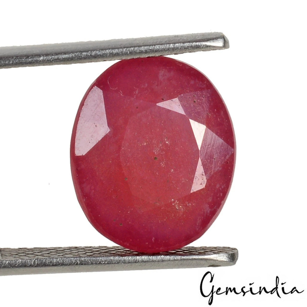 Ruby Loose Gemstone, Oval Cut, Heated — 13x11x6 MM, 10.10 Ct, Mozambique