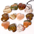 660 Ct/12 Pcs Natural Multi-Gems Heart Shape Drilled Beads For Pendant Jewelry