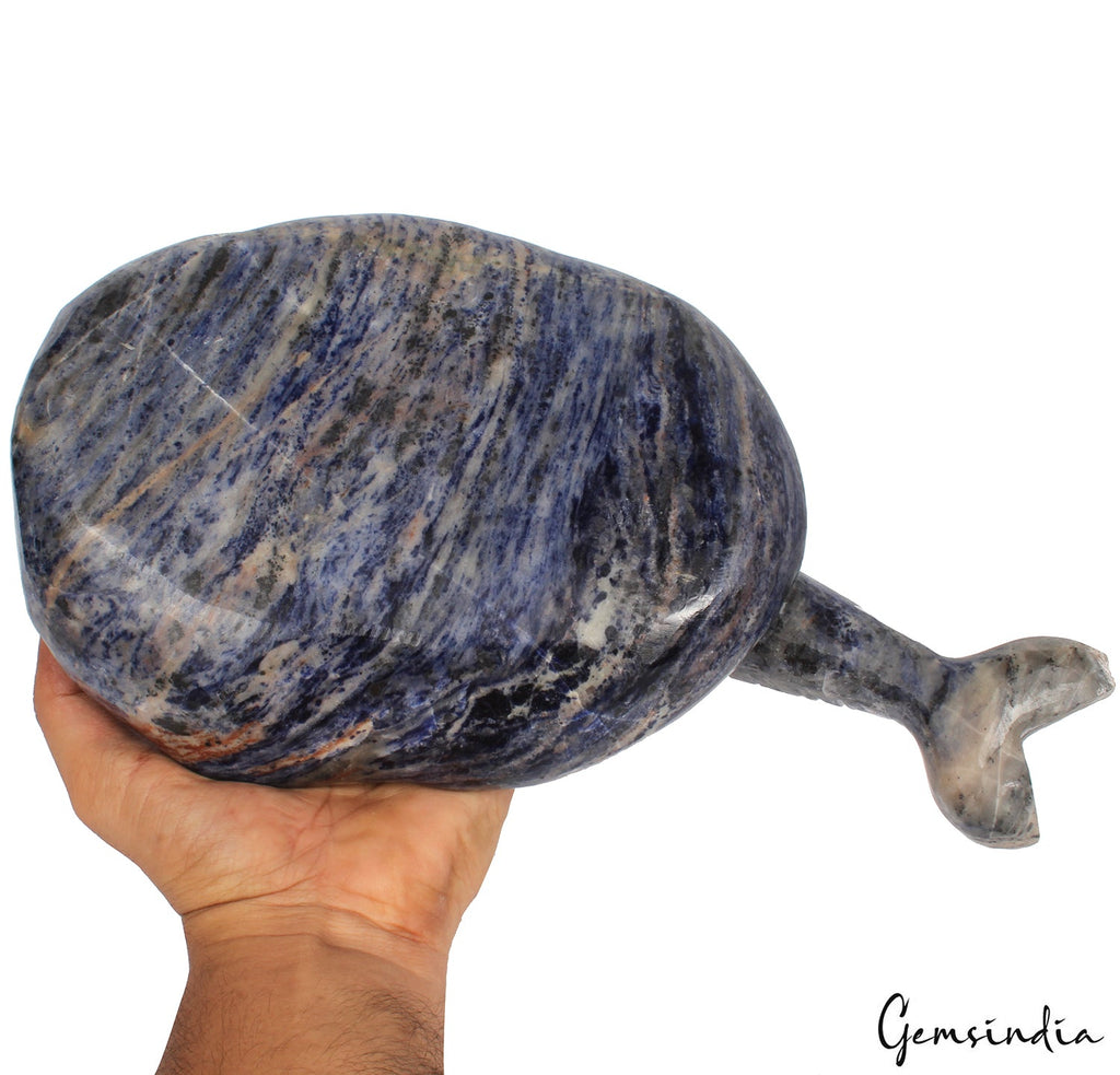 4.9 Kilo Gorgeous Blue Sodalite Mermaid Statue Hand Carved Rock Figurine 12 Inch