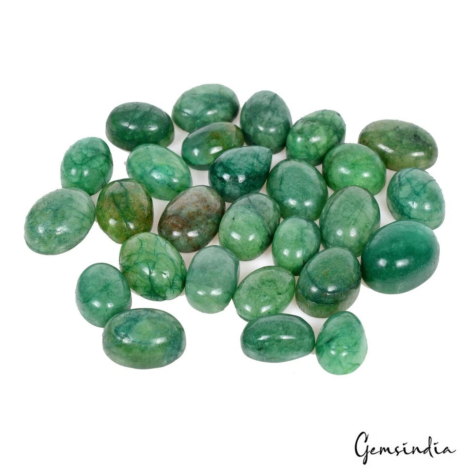 300 Ct/27 Pcs Natural Brazilian Green Emerald Oval Cab Loose Wholesale Gems Lot