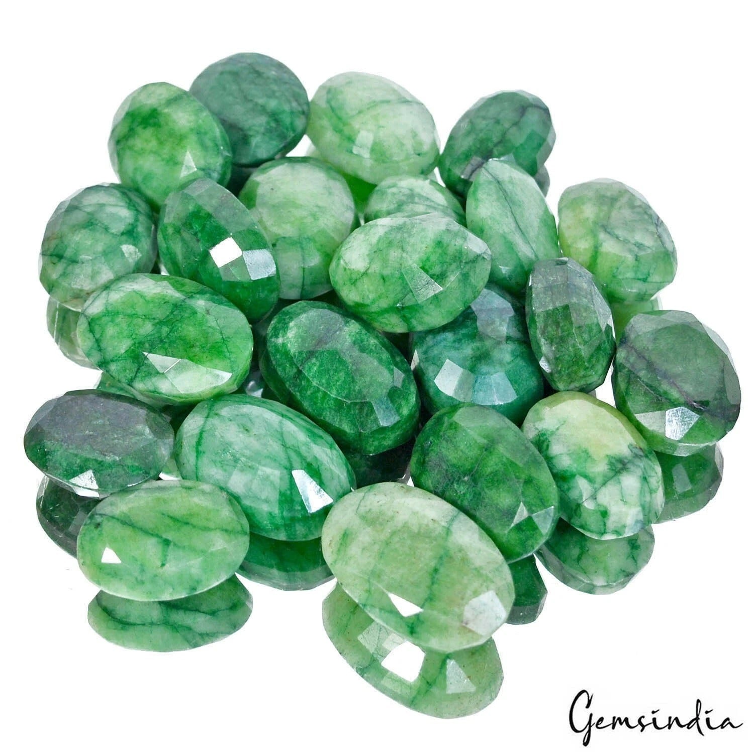 1100 Ct/22 Pcs Natural Brazilian Green Emerald Oval Cut Loose Wholesale Gems Lot