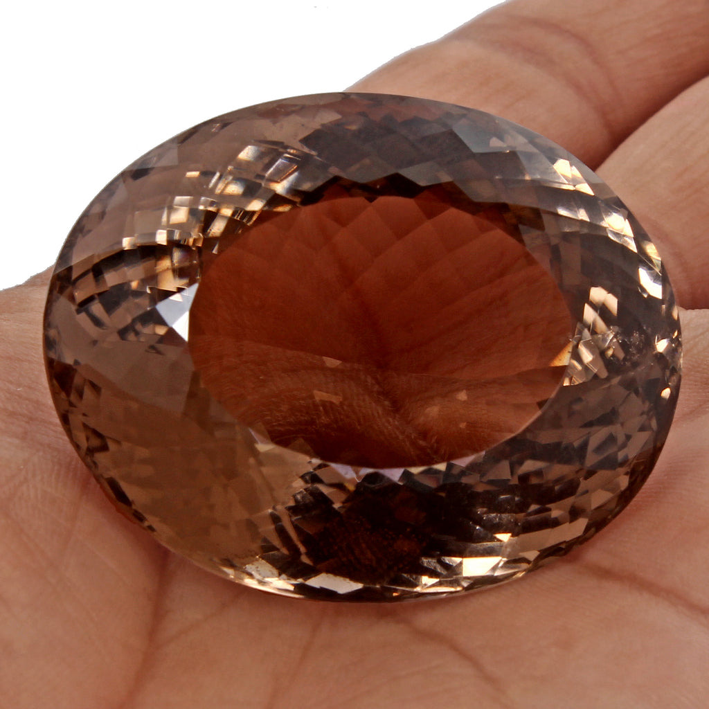 Quartz Loose Gemstone, Oval Faceted Cut, Untreated — 43x34x24 mm, 210 Ct, Madagascar