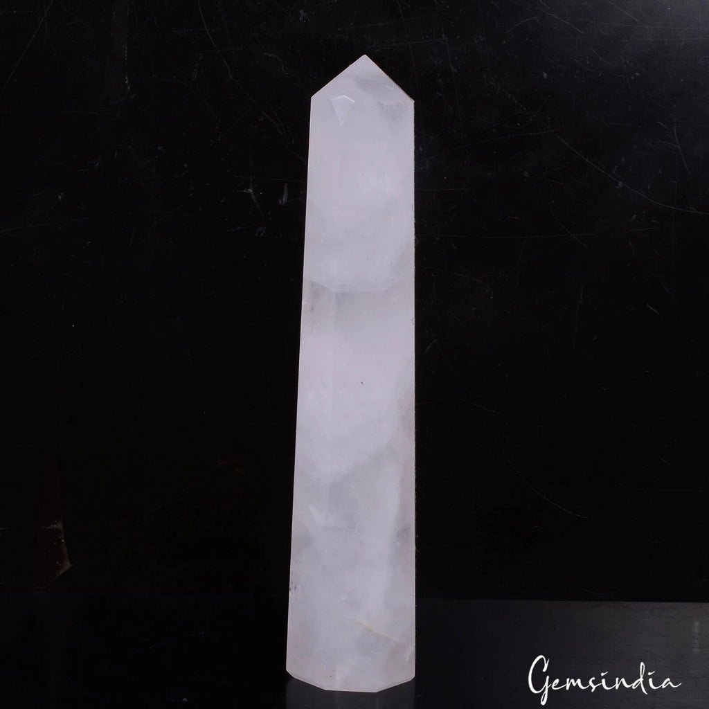 640 Ct Natural Untreated White Quartz Healing Crystal Reiki Obelisk Tower Gems