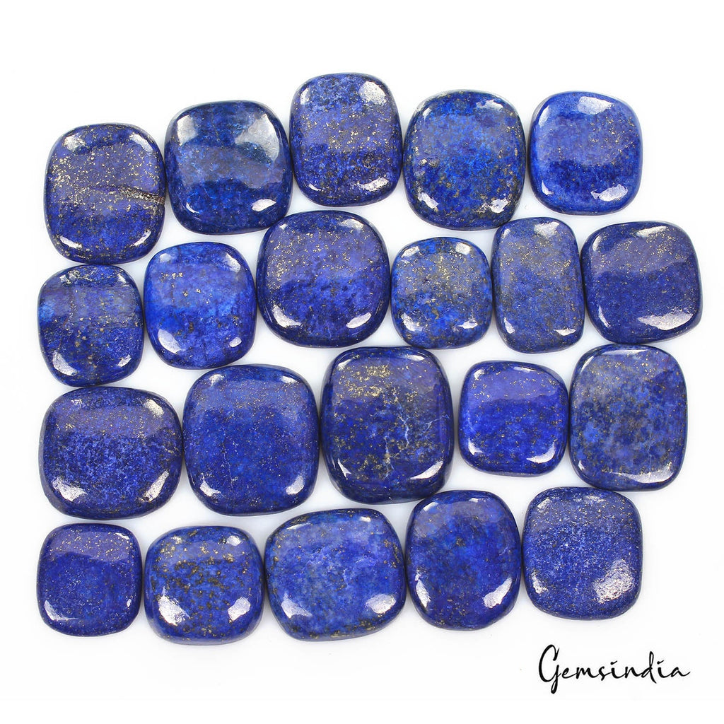 1000 Cts/21 Pcs Natural Blue Lapis Lazuli Gold Flecks Cushion Cab Wholesale Gems