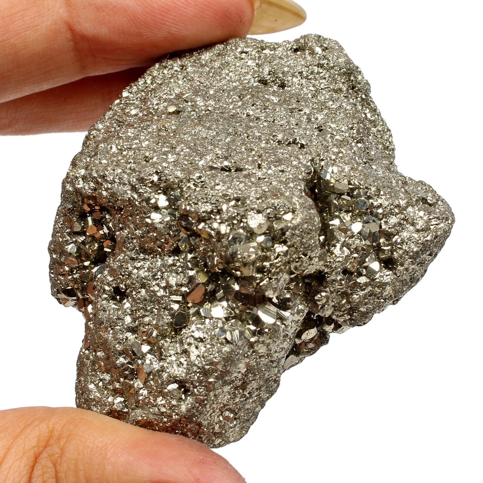 Pyrite Crystal Cluster, Untreated, Gold — 58 x 49 x 39 mm, 148 g (740 Ct)