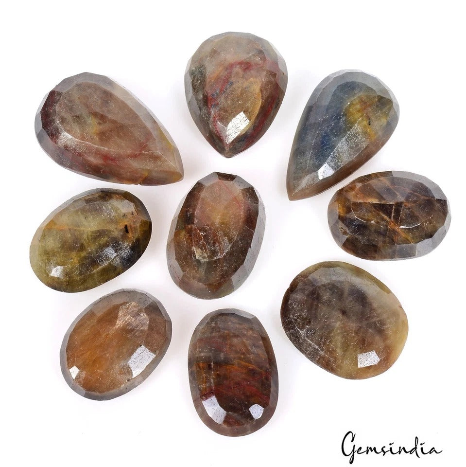 Sapphire Lot, Loose Gemstone, Untreated, Brown — 9 Pieces, 23mm to 31mm, 445 Ct, Madagascar
