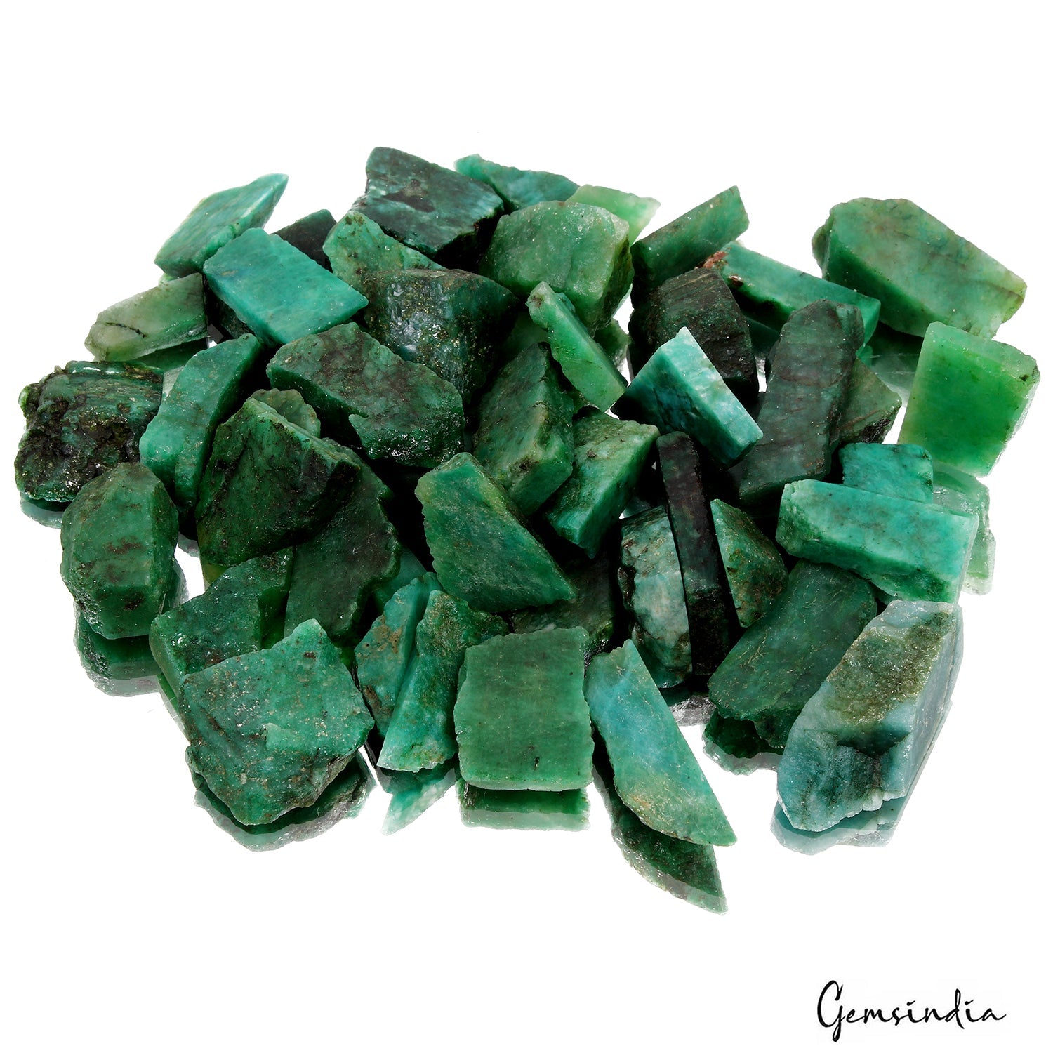 2500 Ct Natural Green Colombian Emerald Rough Uncut Freefrom Loose Gems Lot 50Pc