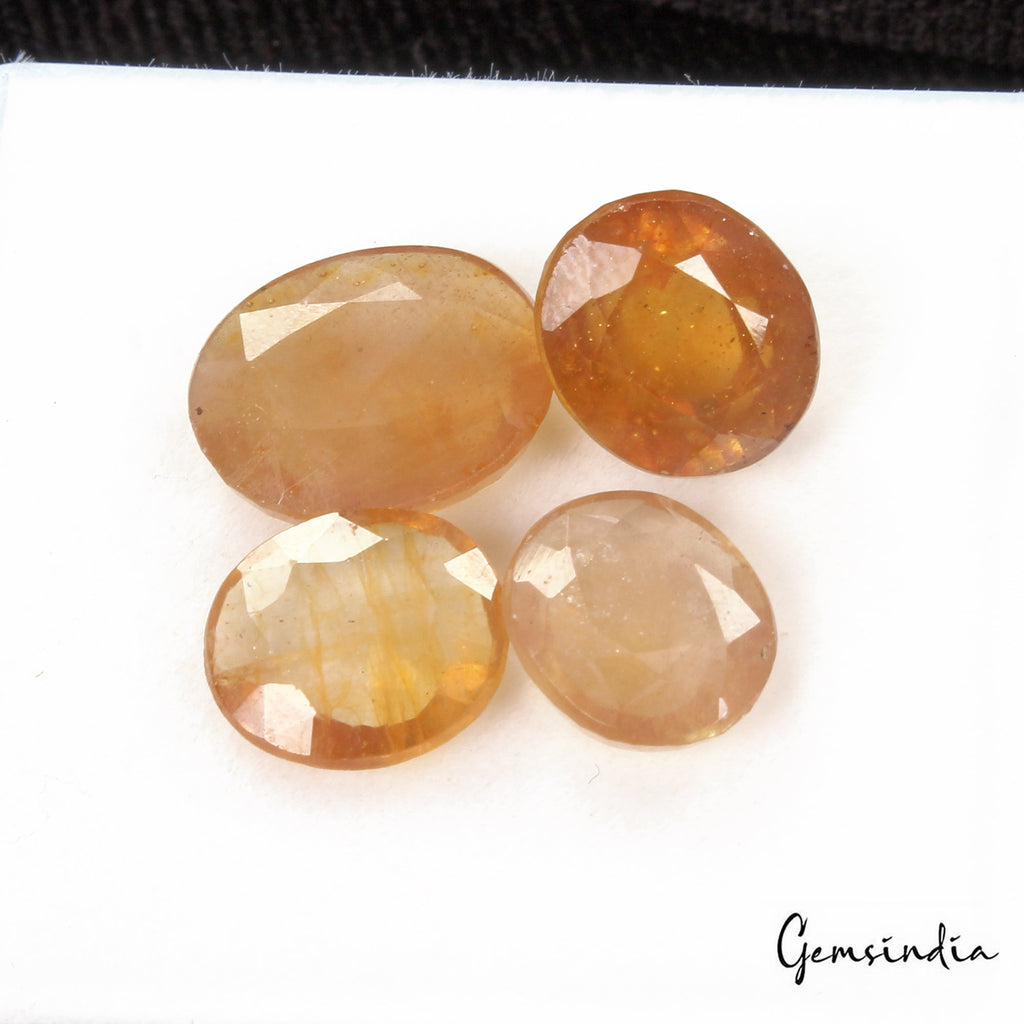 19.40 Ct/4 Pcs Natural Pink & Yellow Ceylon Sapphire(Pukhraj)Oval Gems For Rings