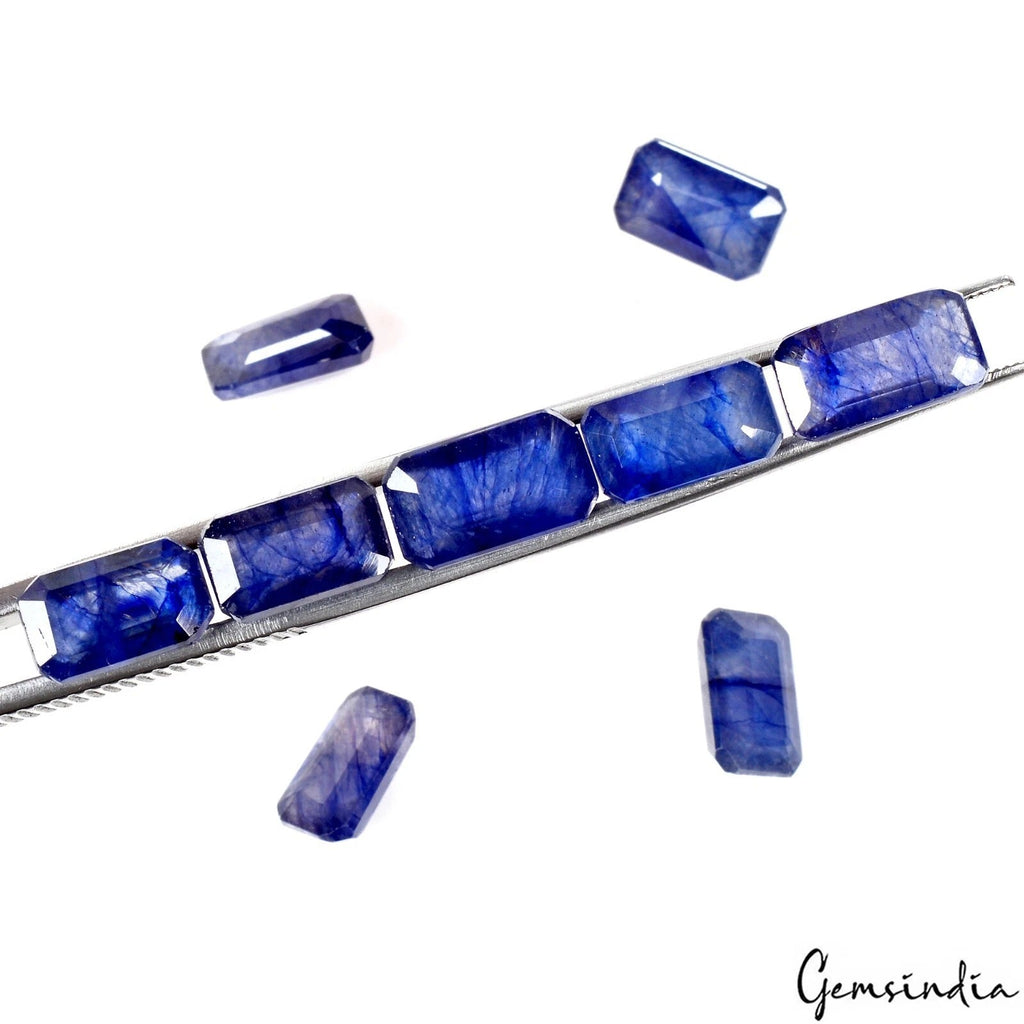 Certified 34.80 Ct/9 Pc Natural Blue Sapphire 10-11mm Octagon Cut Precious Gems