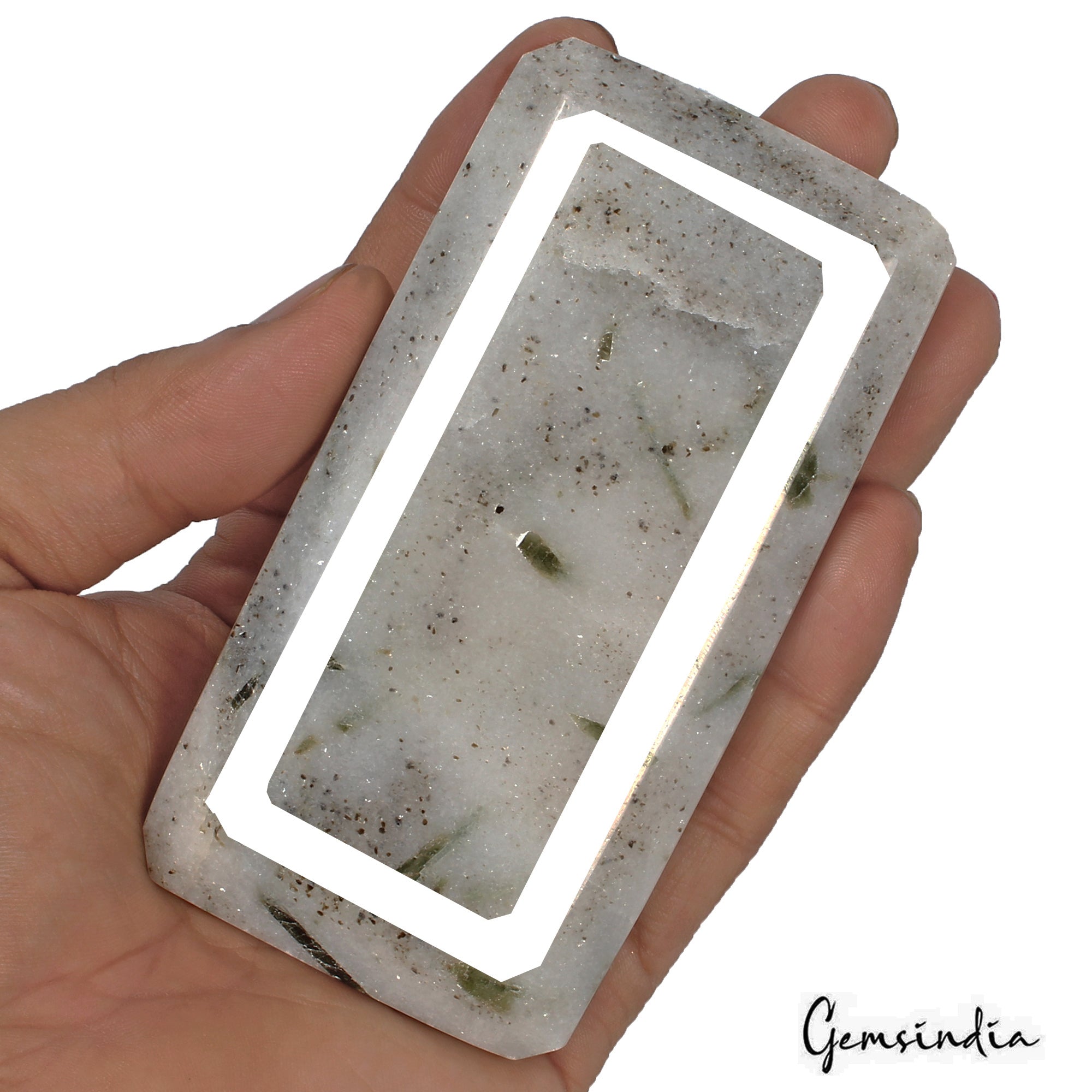 1500 Ct Natural Untreated Rutilated Quartz With Tourmaline Octagon Cut Gemstone