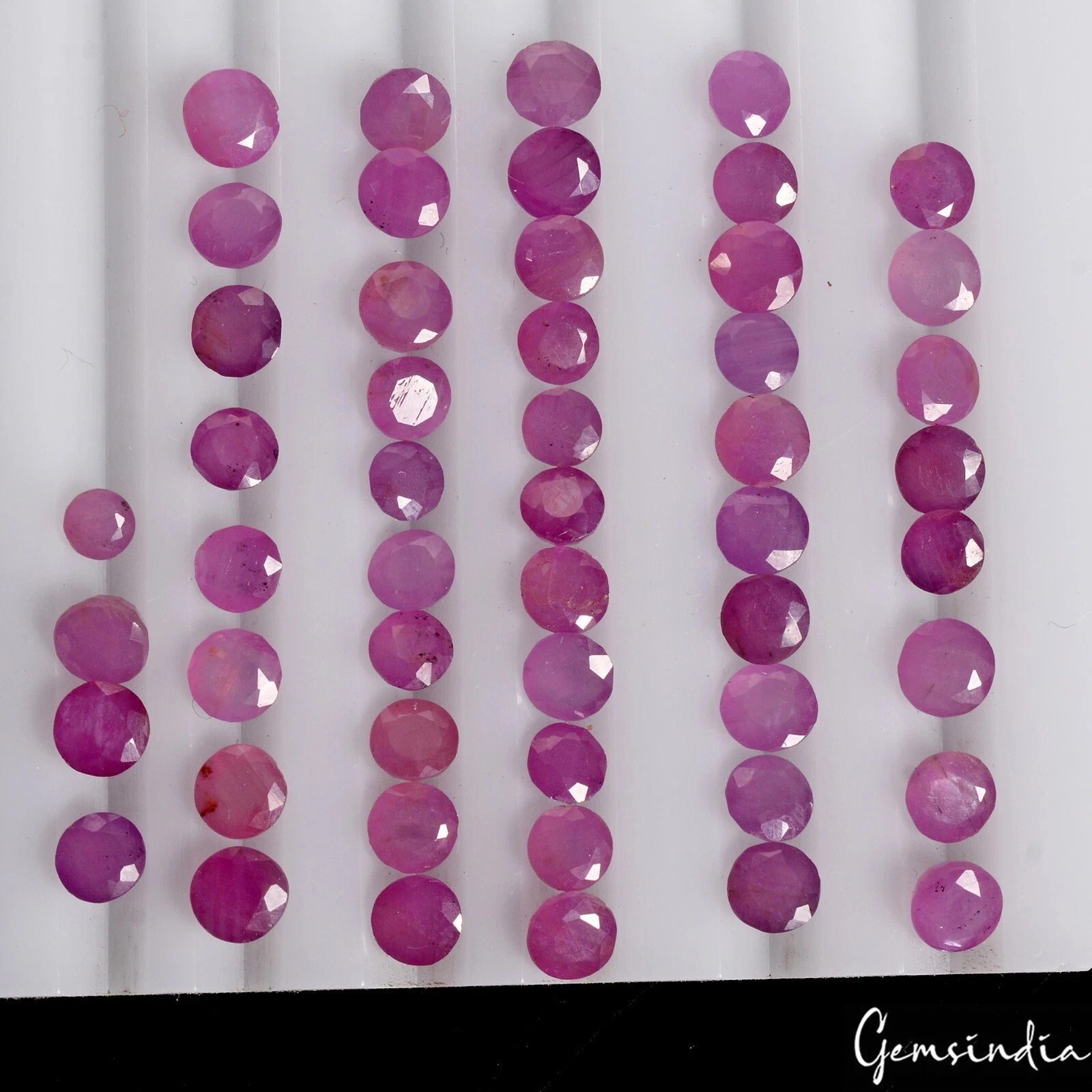 26.60 Cts/50 Pcs Natural Mozambique Pink Redd Ruby 3.5mm-4mm Round Cut Gems Lot