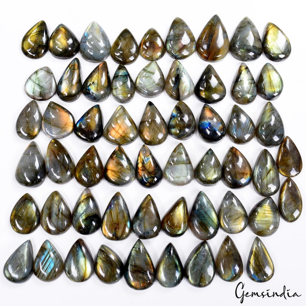 Labradorite Lot, Cabochon, Untreated — 56 Pieces, 19mm to 27mm, 920 Ct