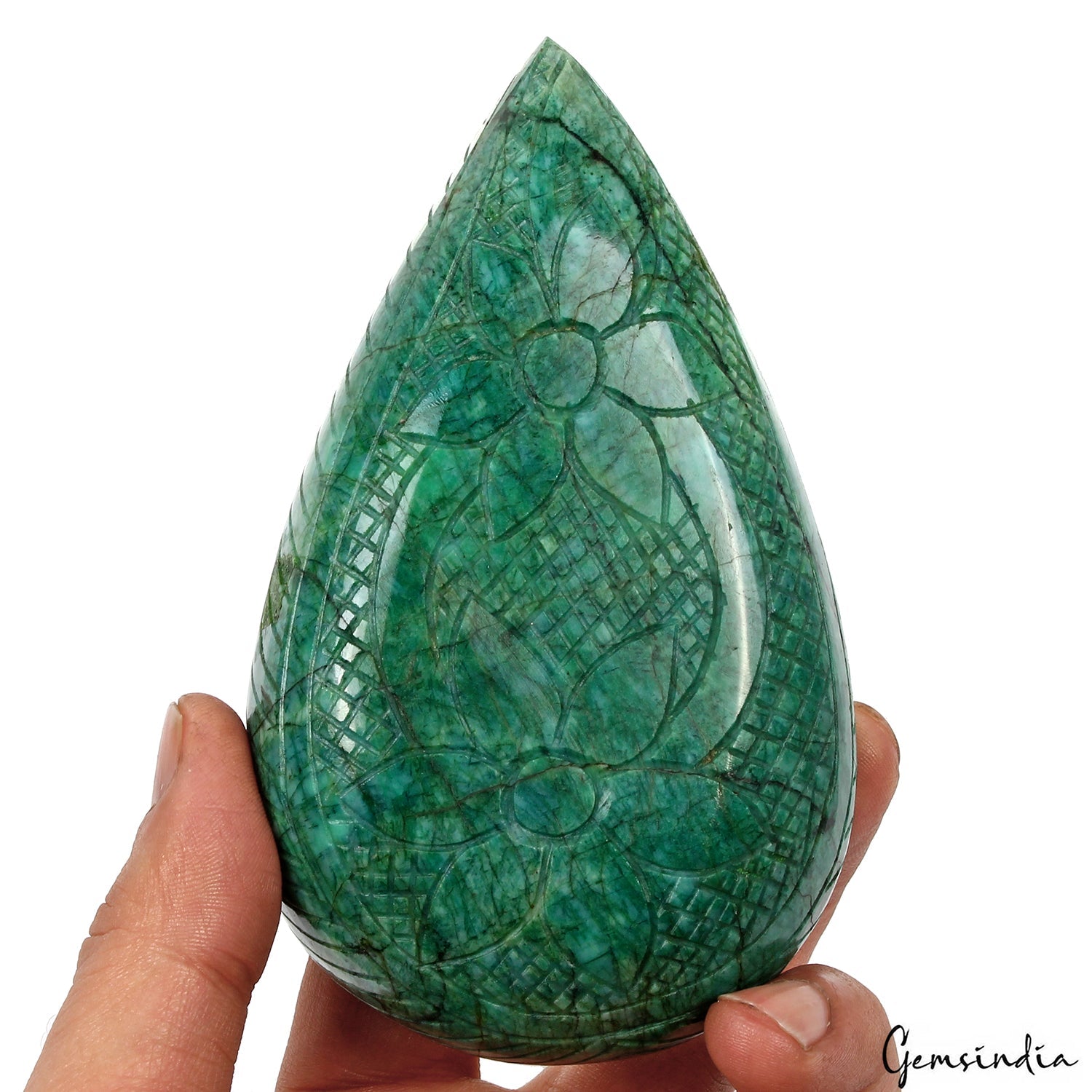2360 Ct Natural Green Brazilian Emerald Oval Cut Earth Mined Carving Loose Gems